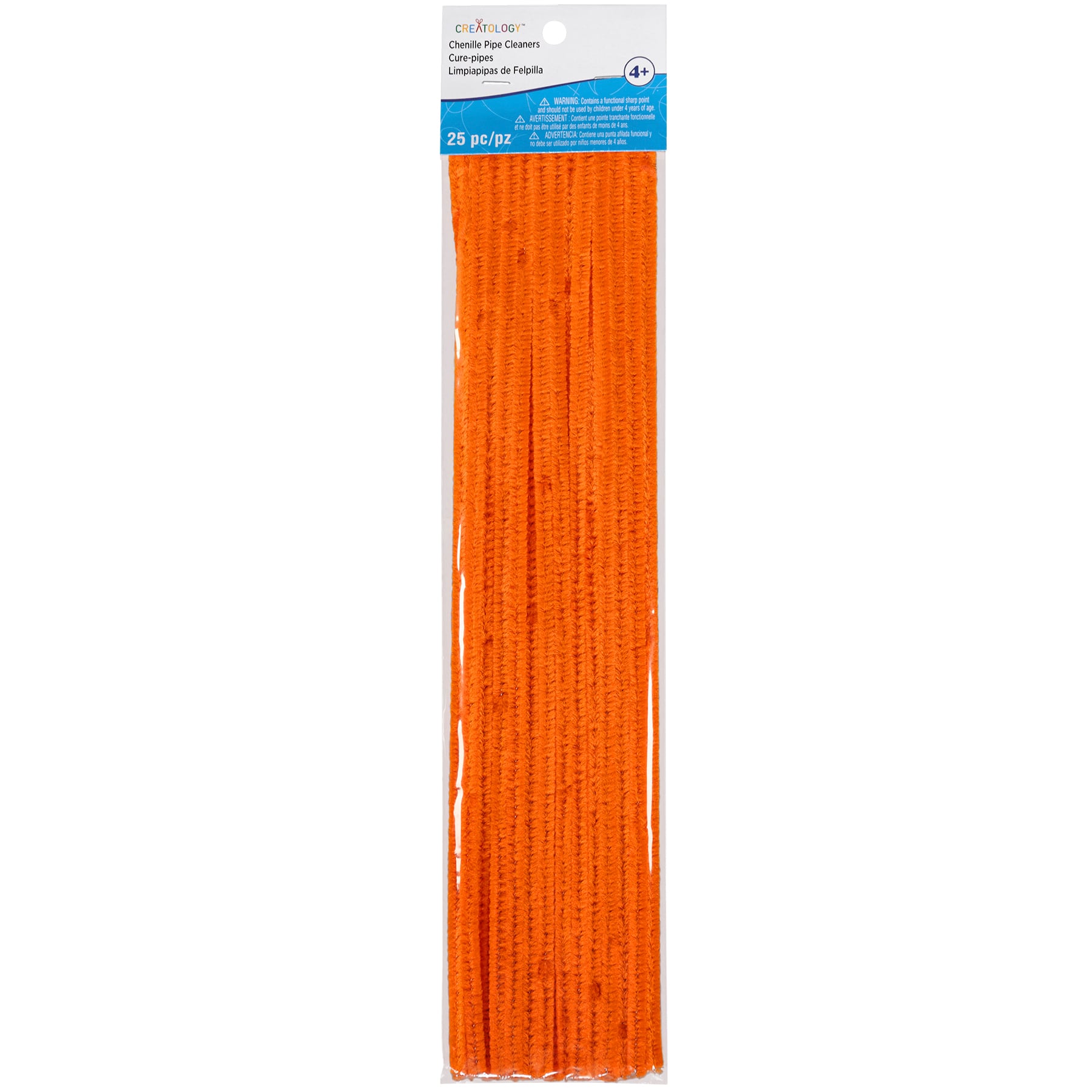 24 Pack: 25 ct. (600 total) Orange Chenille Pipe Cleaners by Creatology&#x2122;