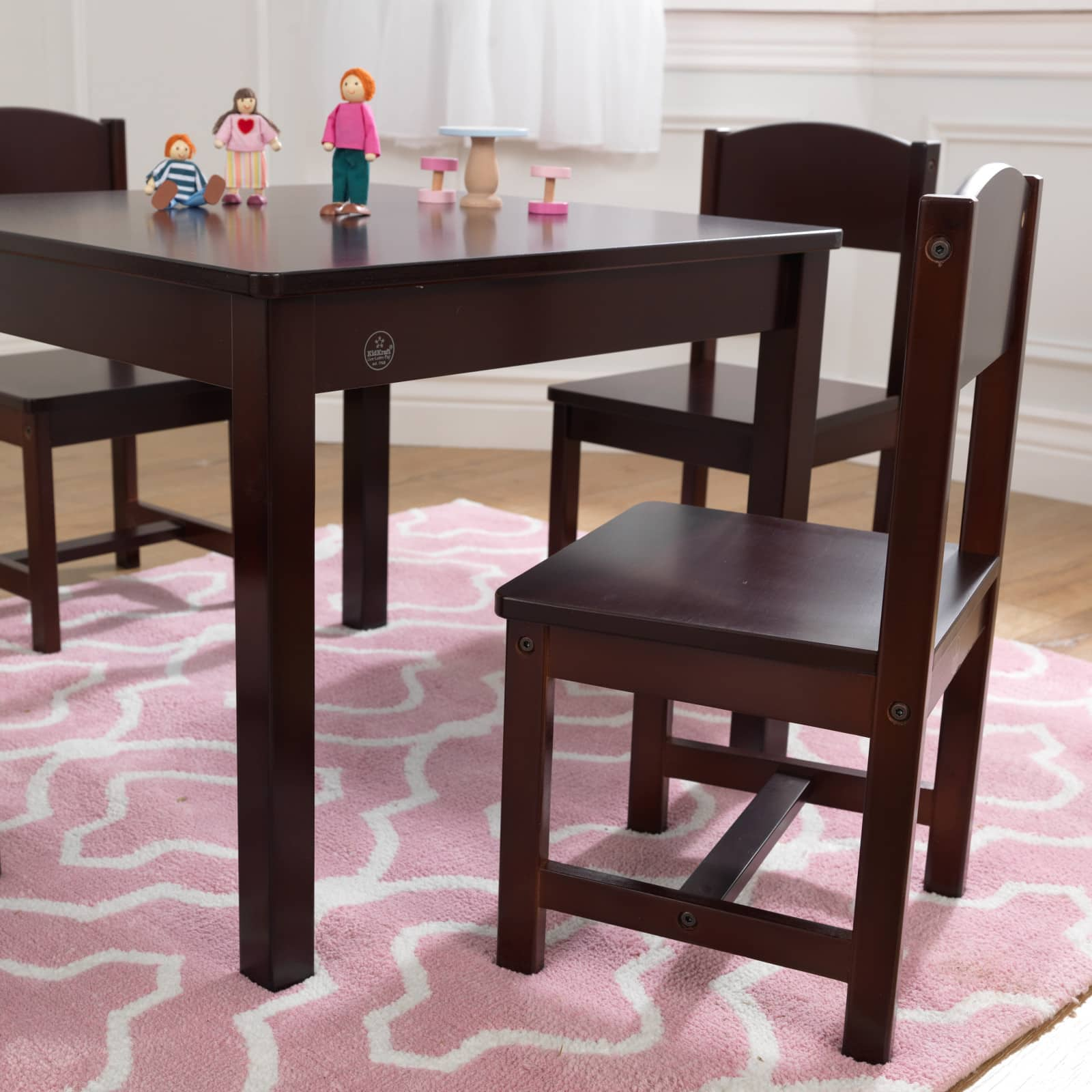 KidKraft Espresso Farmhouse Table &#x26; 4 Chair Set