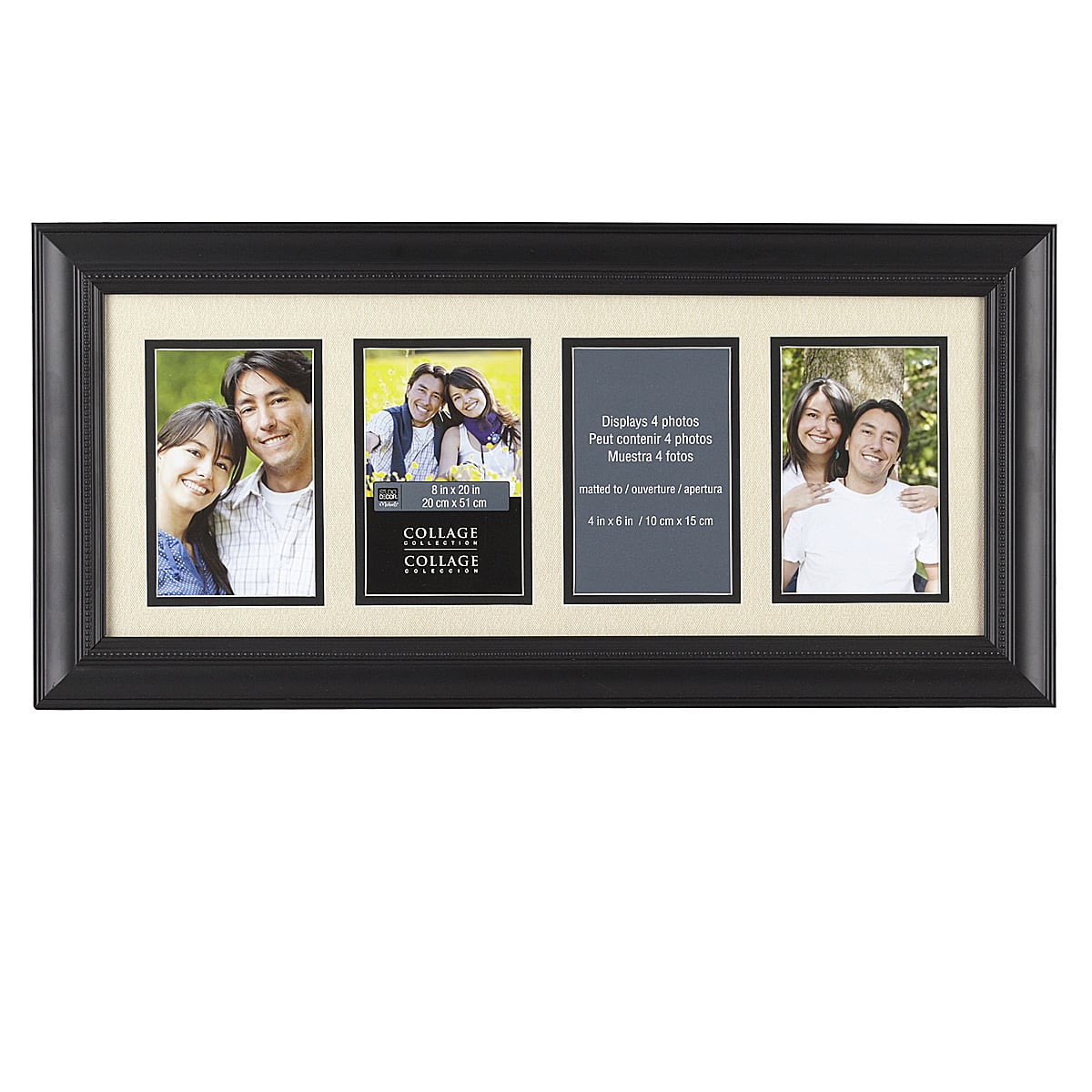 6 Pack: 4 Opening Black Laroche 4&#x22; x 6&#x22; Collage Frame with Mat by Studio D&#xE9;cor&#xAE;