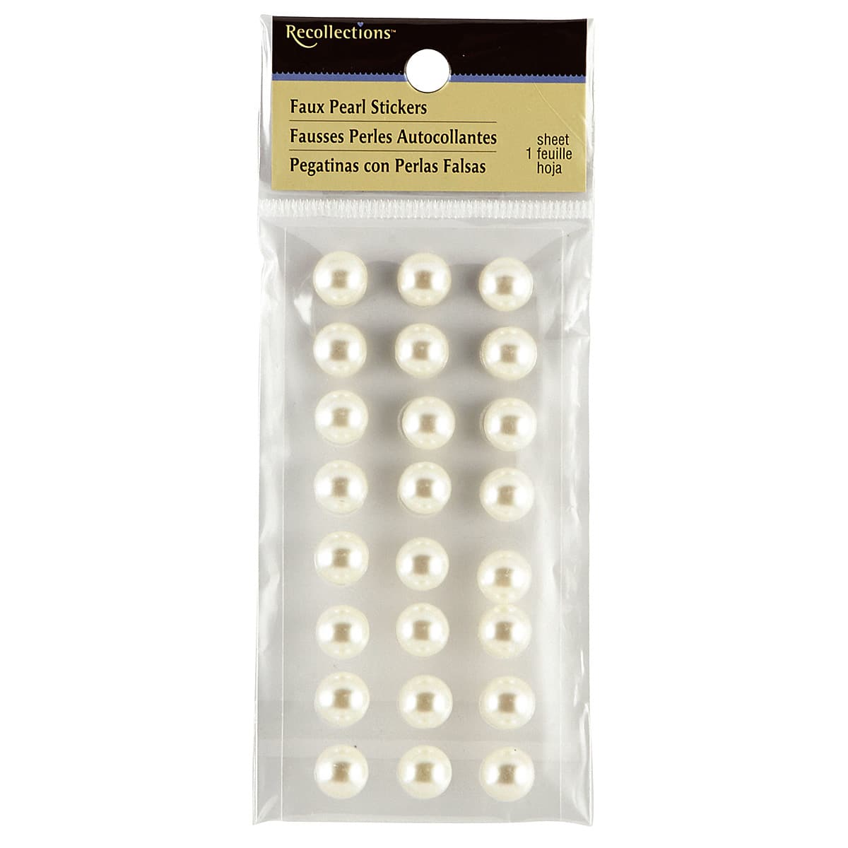 12 Packs: 24 ct. (288 total) 10mm Faux Pearl Stickers by Recollections™