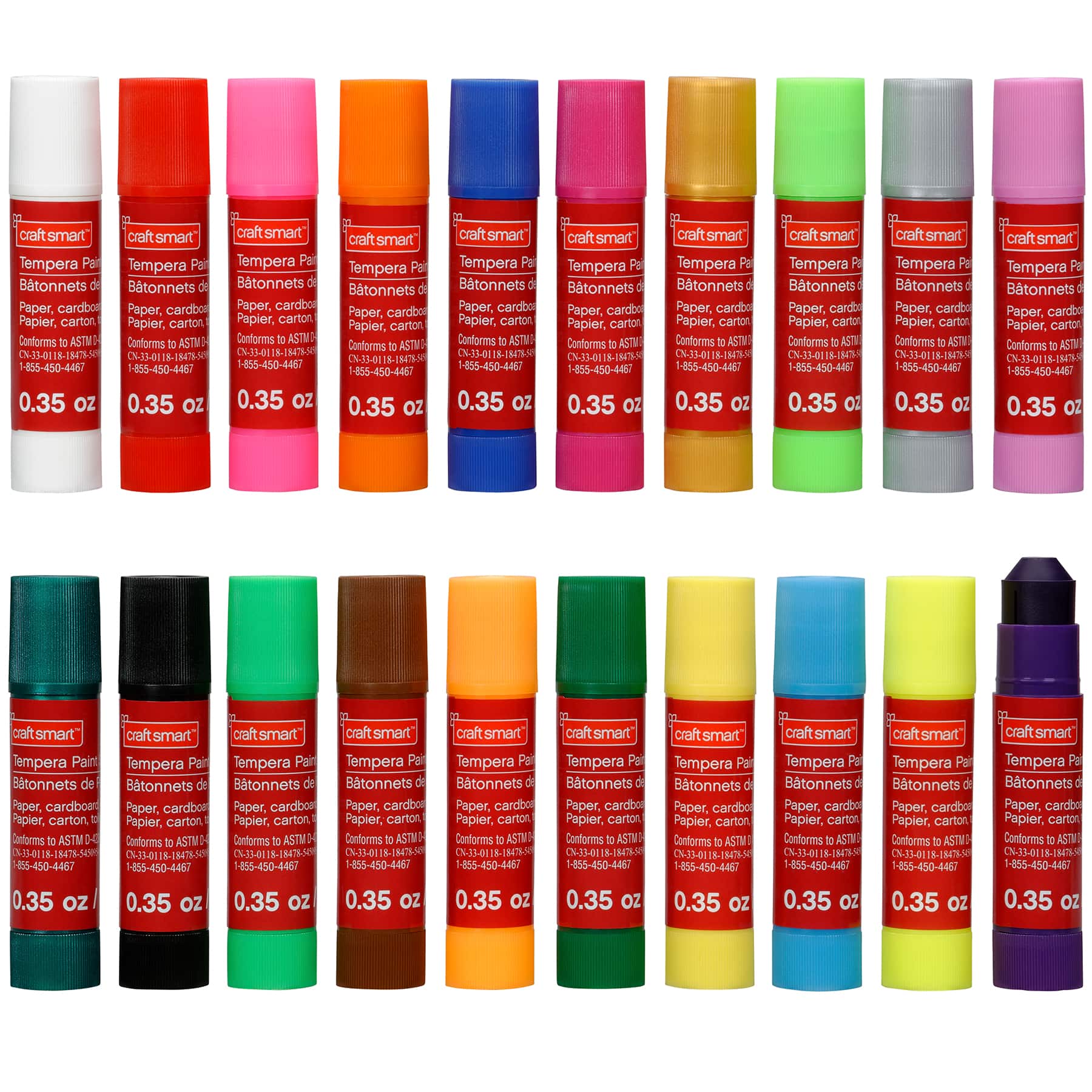 Tempera Paint Puck - Set of 6 Large Primary Colors in a Plastic