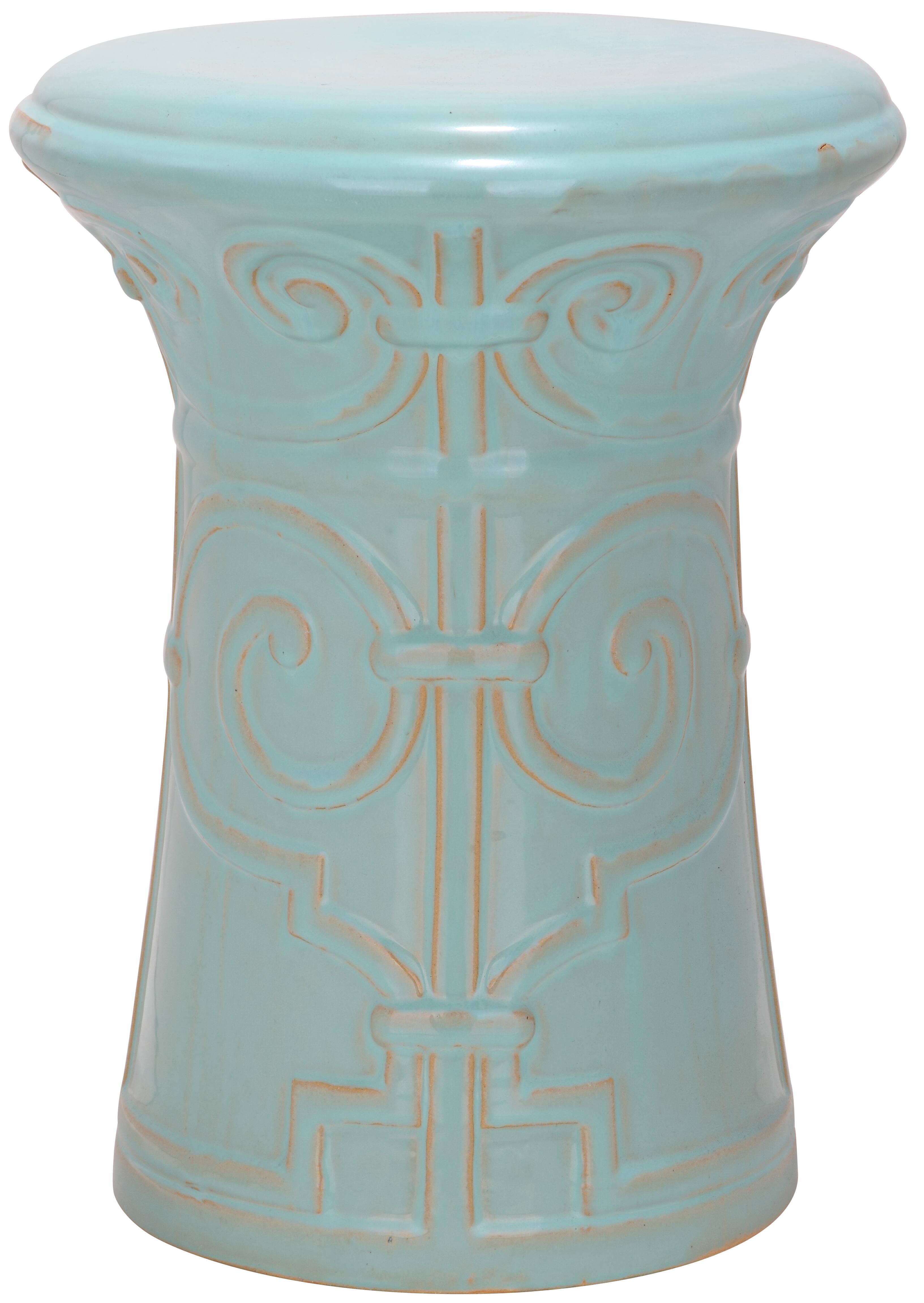 Imperial Garden Stool in Light Aqua