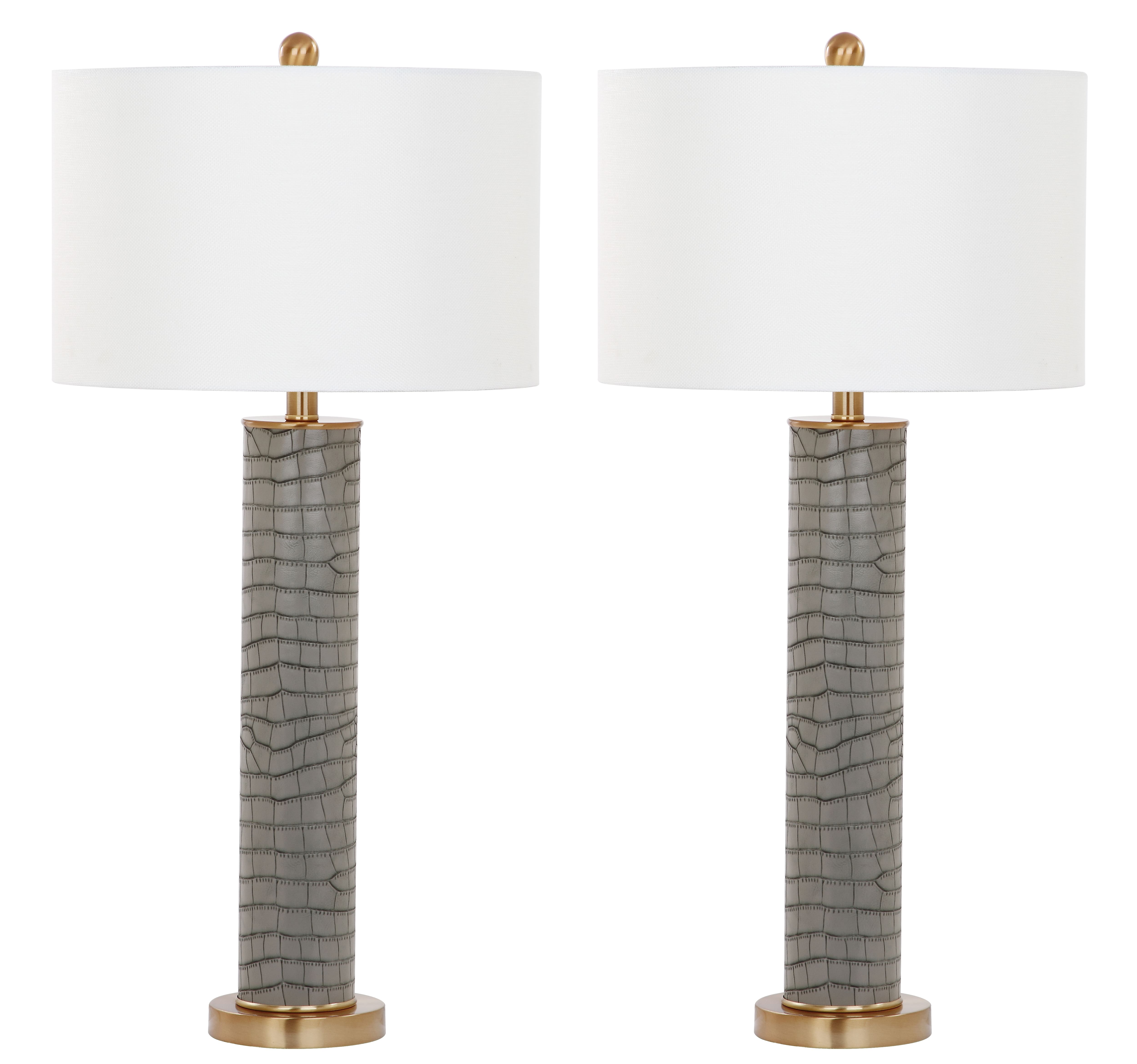 Ollie Table Lamp Set in Grey By Safavieh in Grey Alligator | 2 | Michaels®