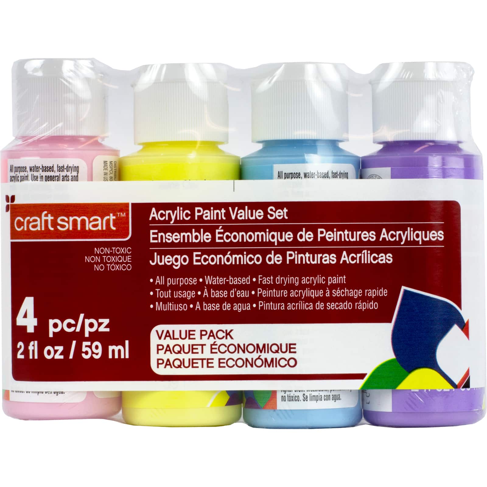Craft Smart Pastel Acrylic Paint Value Set - 2 fl oz