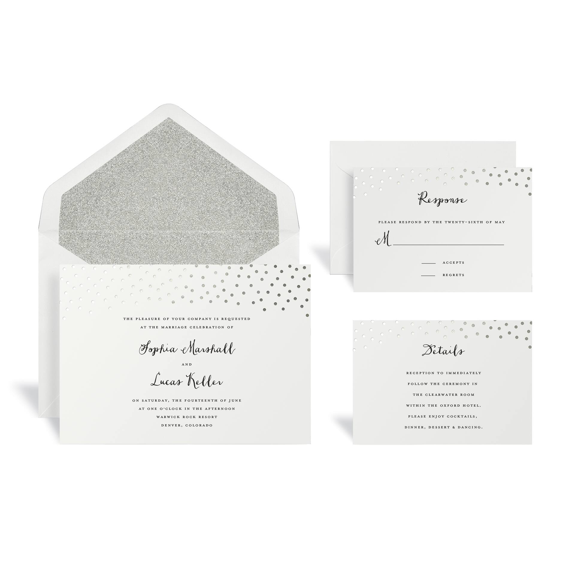 Buy the Silver Dot Wedding Invitation Kit By Celebrate It