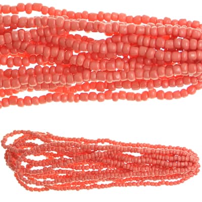 Coral Glass Medium Rondelle Seed Beads, 6/0 by Bead Landing™ image