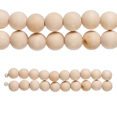 Natural Round Wooden Beads By Bead Landing™ image