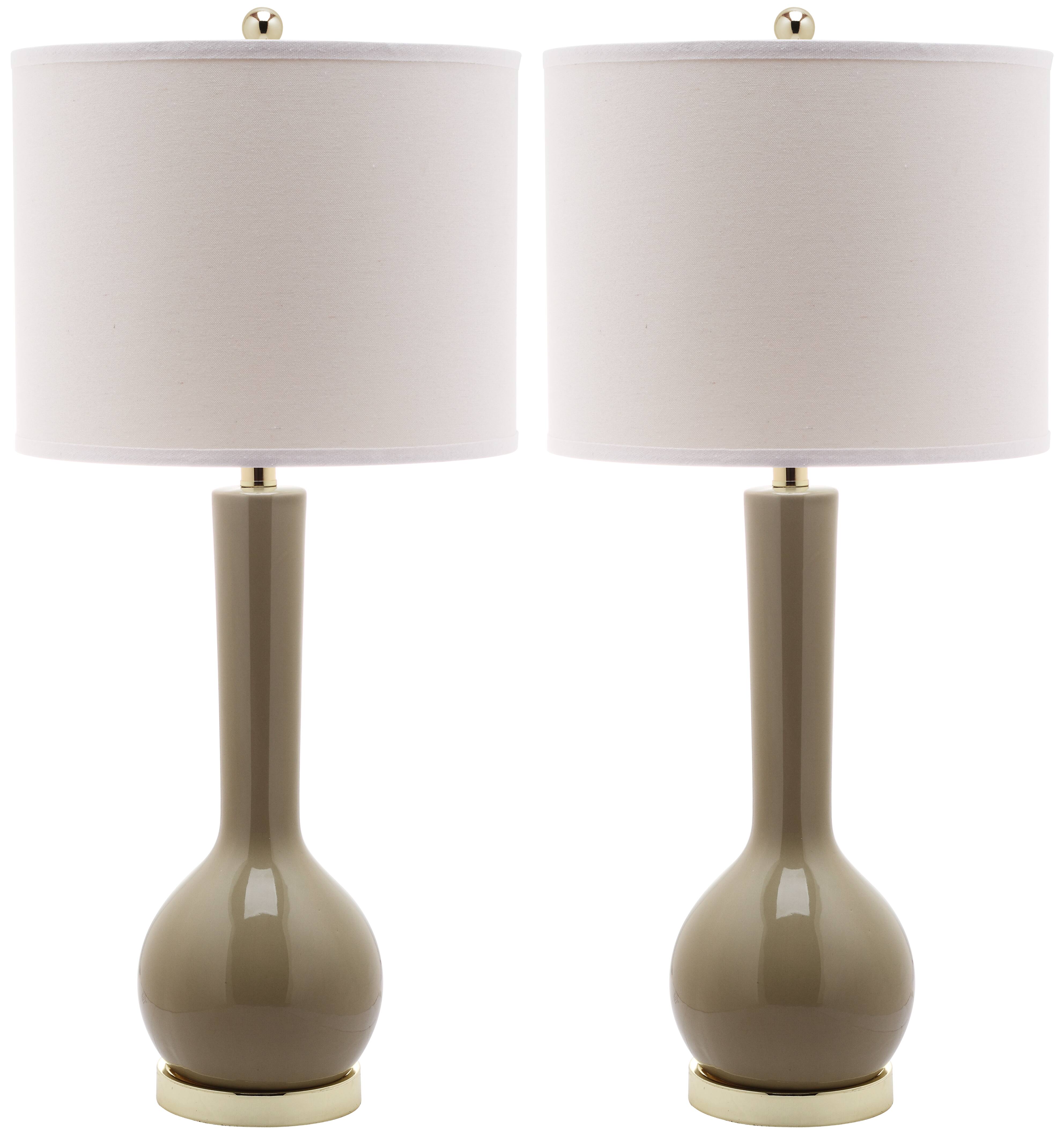 Mae Long Neck Table Lamp Set in Taupe