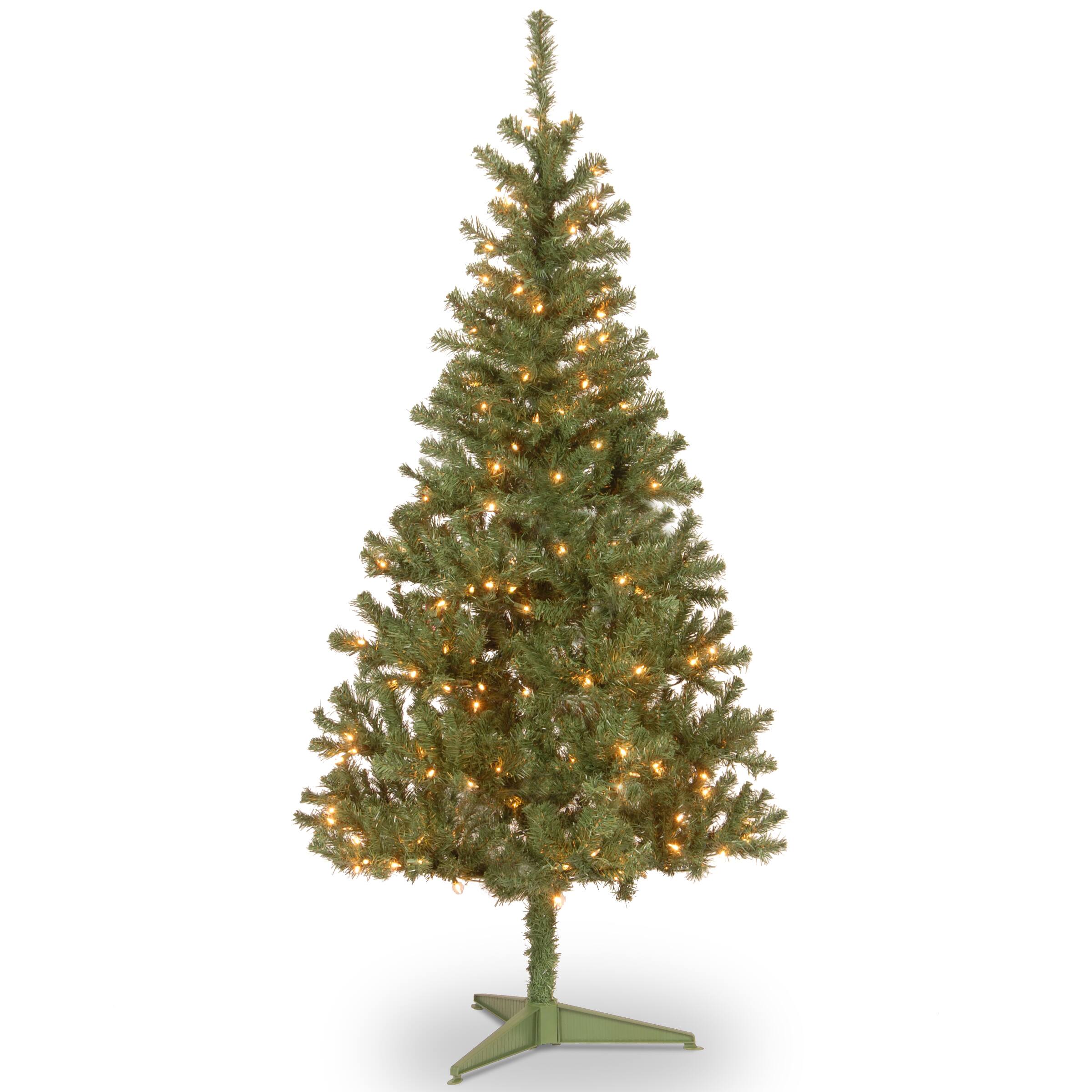 6 ft. Pre-Lit Canadian Fir Grande Wrapped Medium Artificial Christmas Tree, Clear Lights