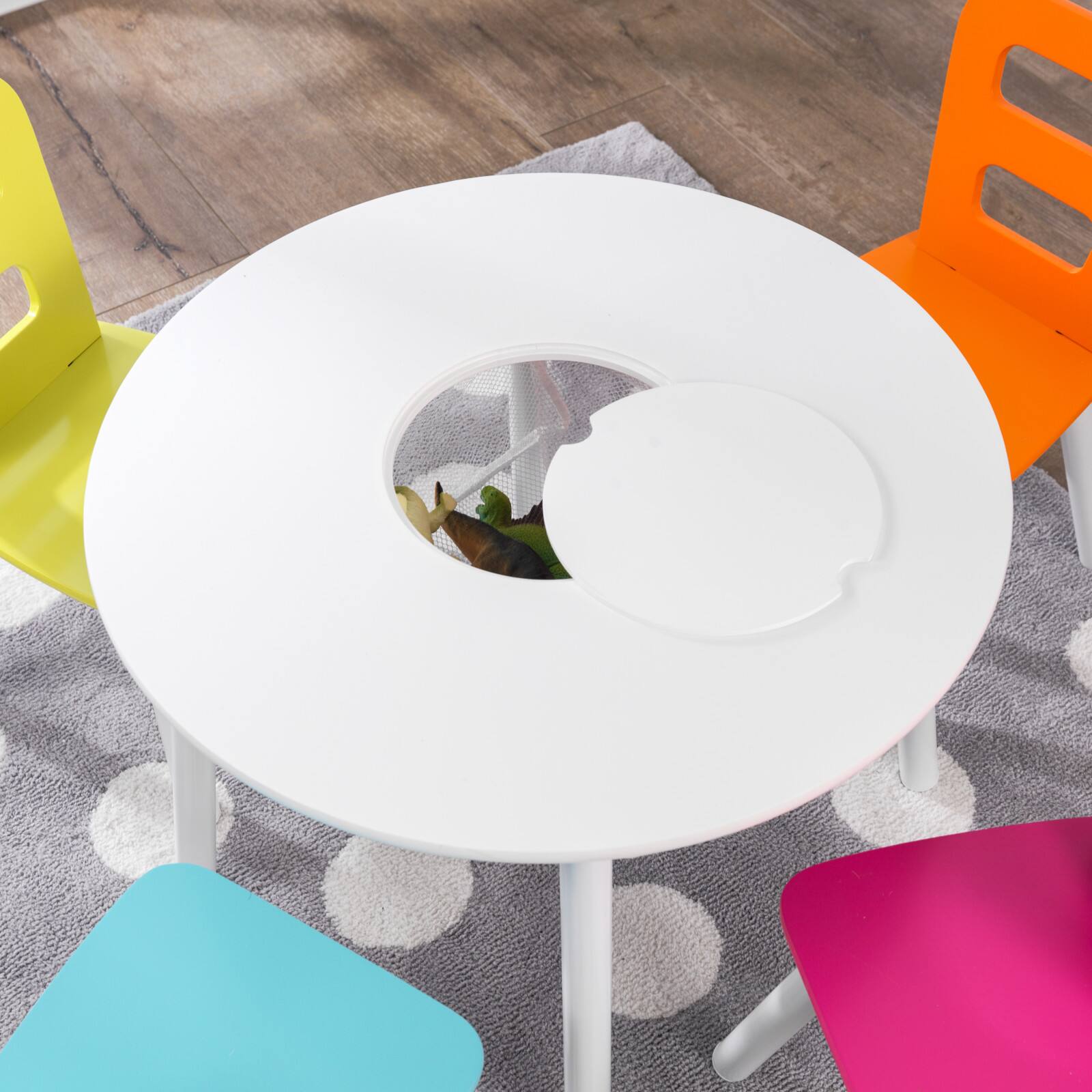 KidKraft Highlighter Round Storage Table &#x26; 4 Chair Set