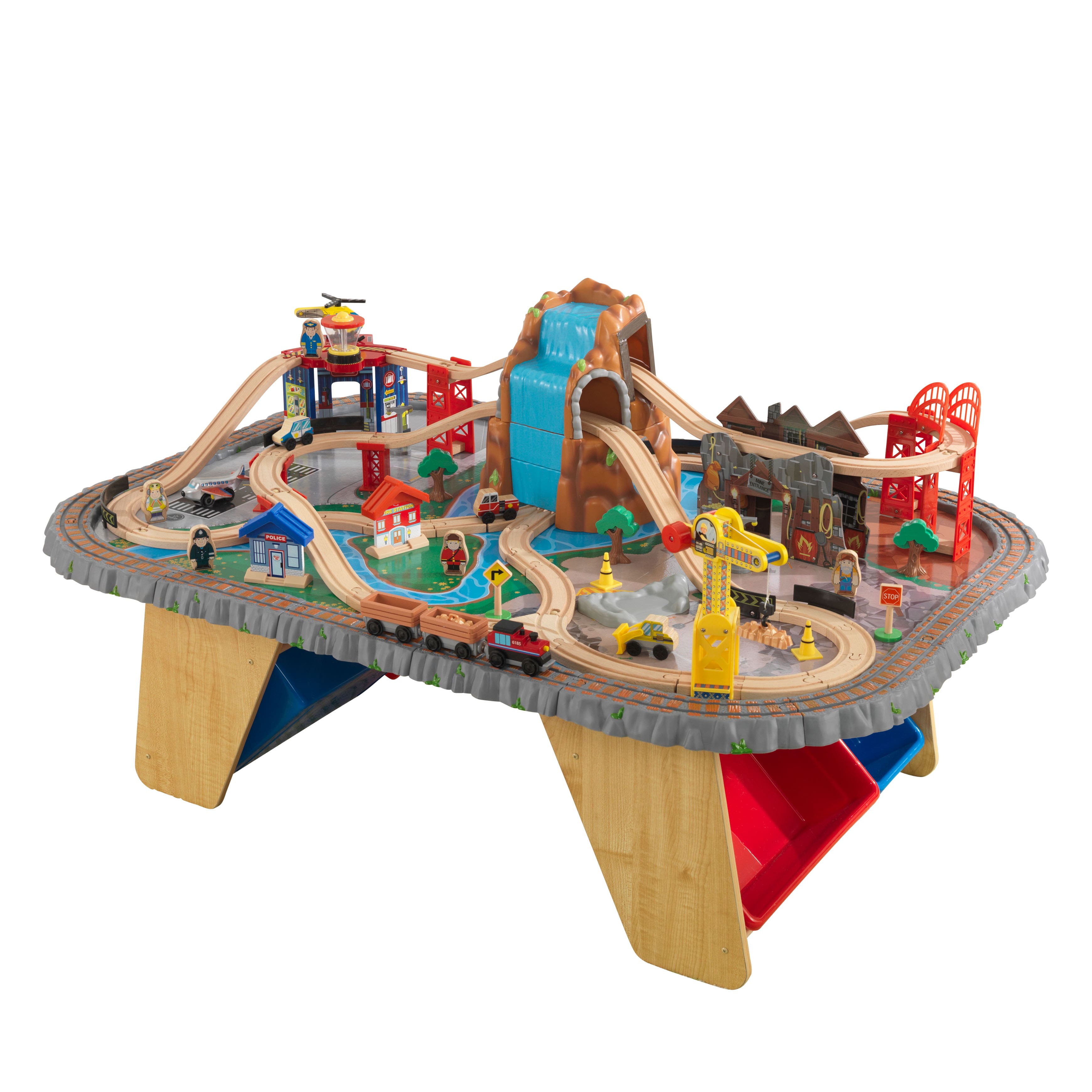 KidKraft Waterfall Junction Train Table Set