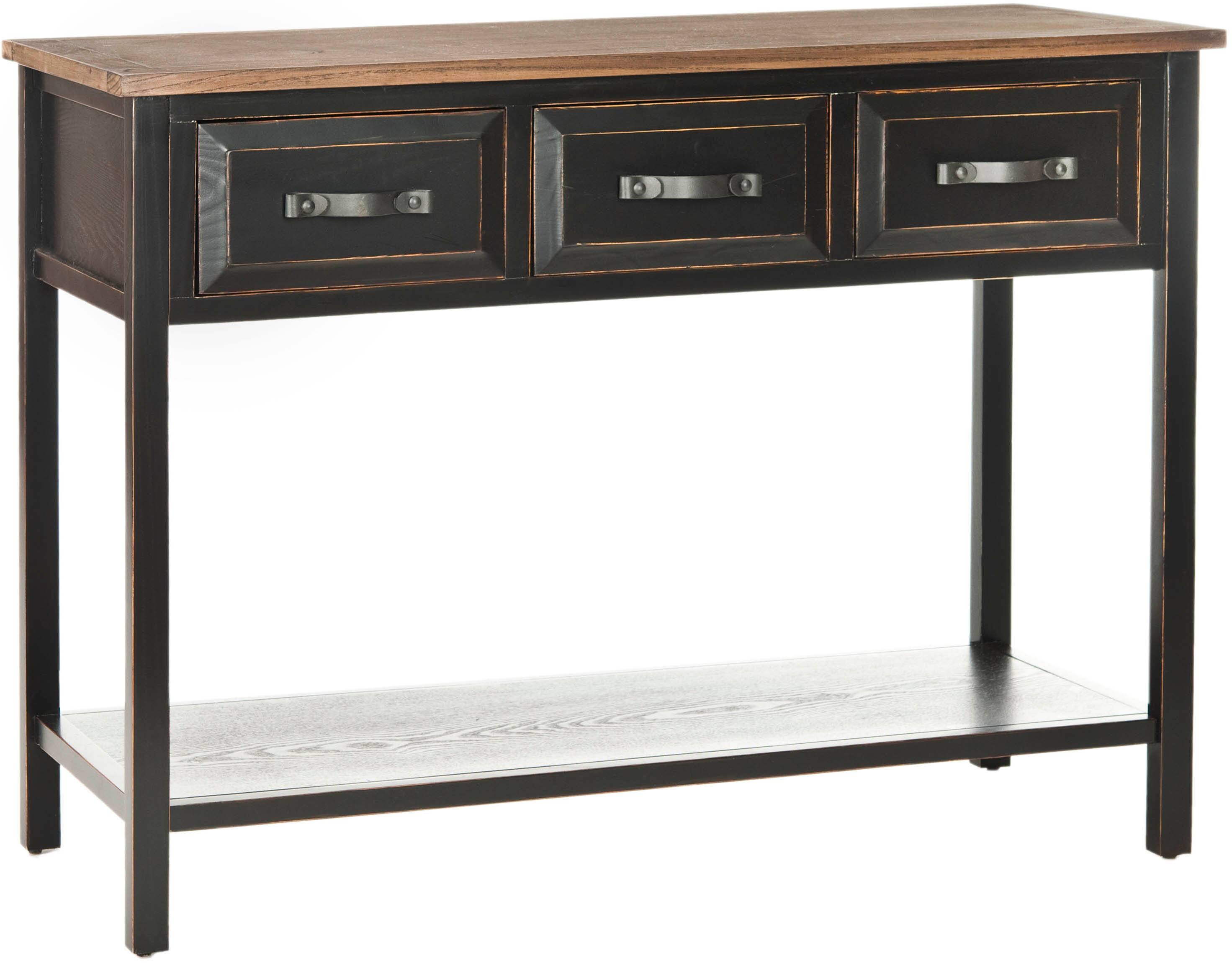 Aiden Console Table in Black & Oak