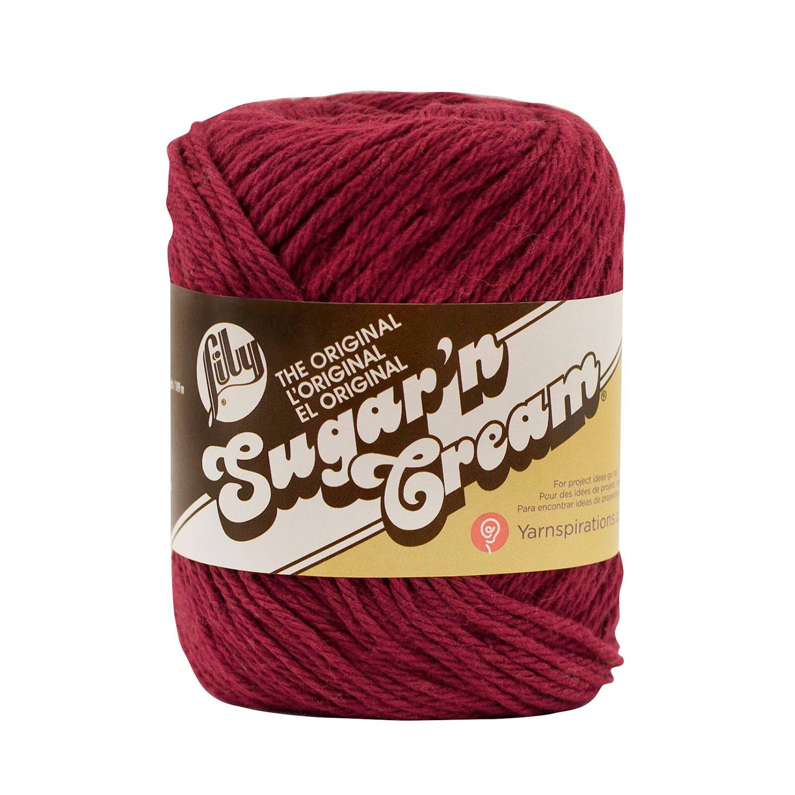 Lily Sugar n Cream Solid Yarn By Sugar & Cream in Wine | 2.5 oz