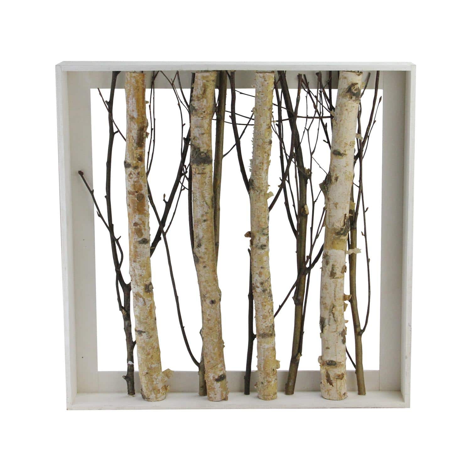 17.75" Mixed Branches in Rustic Wood Frame