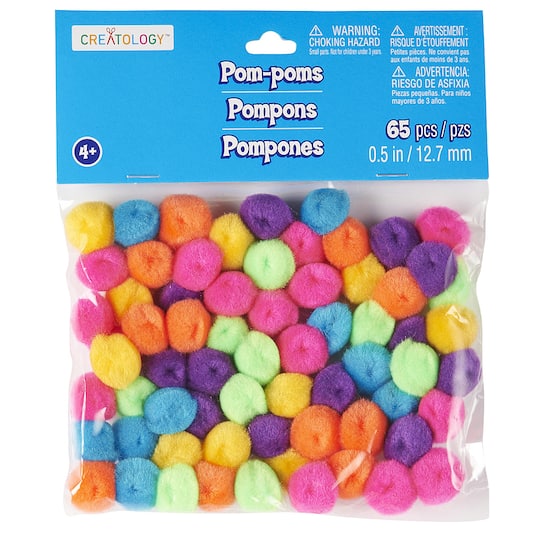 Bright Multicolor Pom Poms by Creatology? | 0.5 in | Michaels�