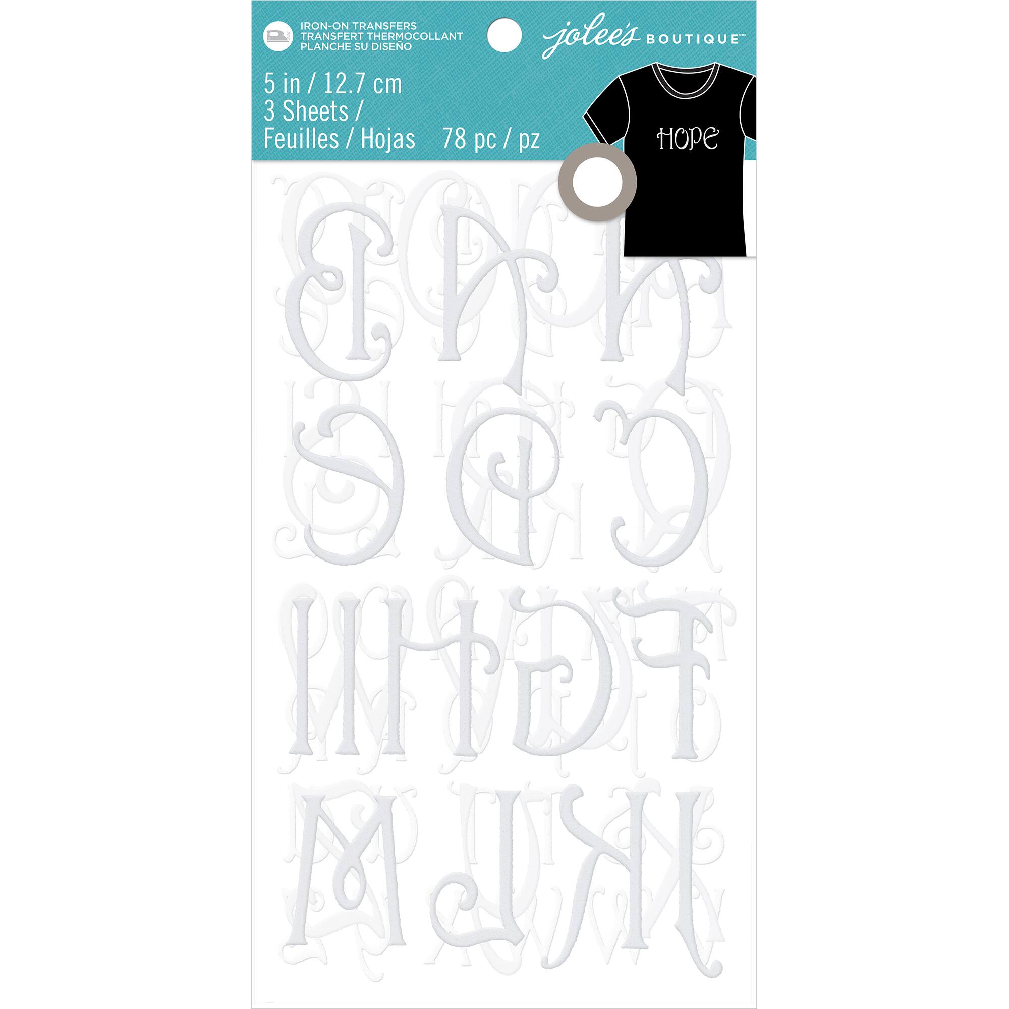 Find the Jolee's Boutique® IronOn Transfer Letters, White at Michaels