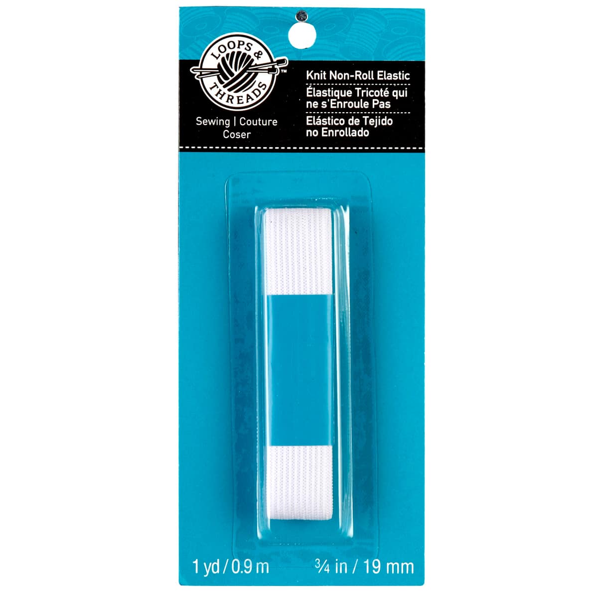 Black Non-Roll Elastic by Loops & Threads | 1 x 1 | Michaels