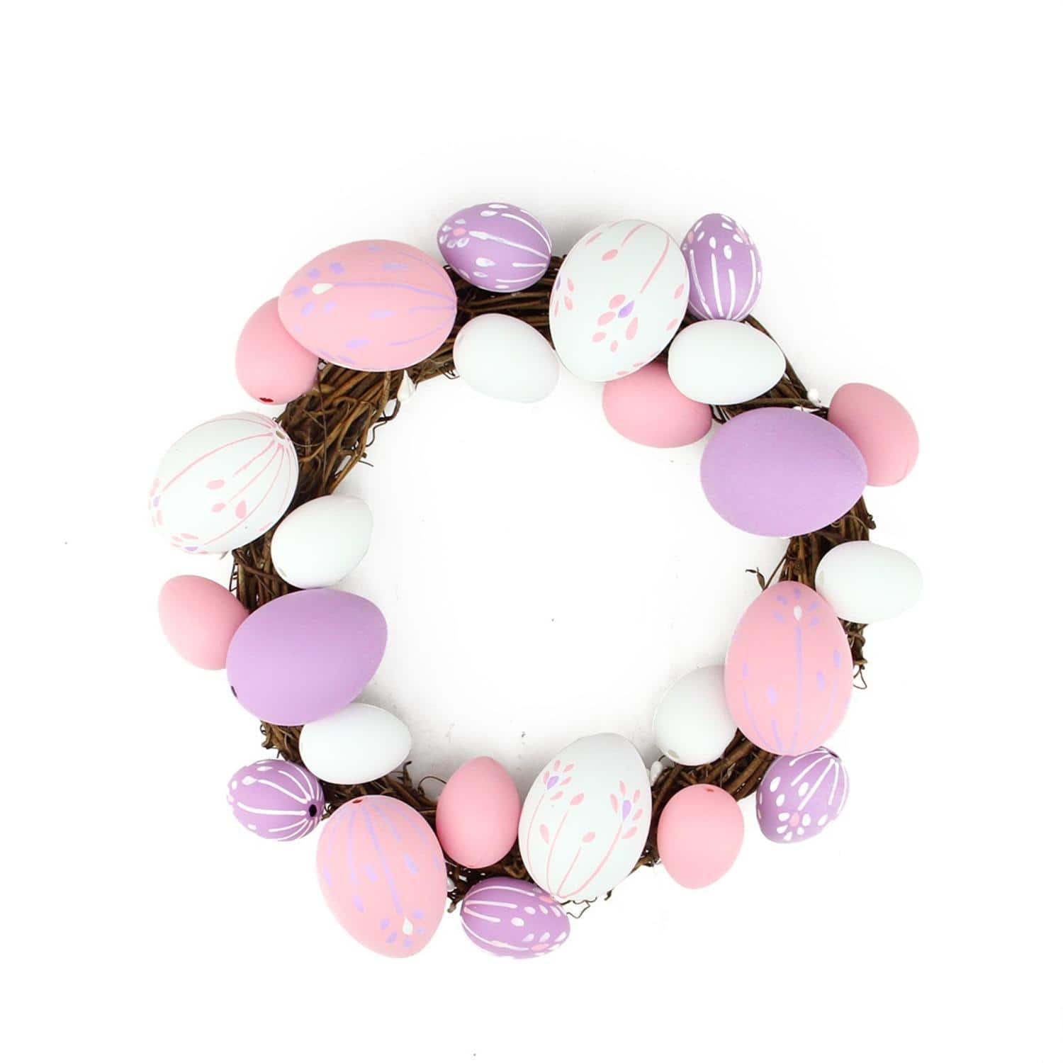 10" Pastel Pink, Purple and White Easter Egg Grapevine Wreath
