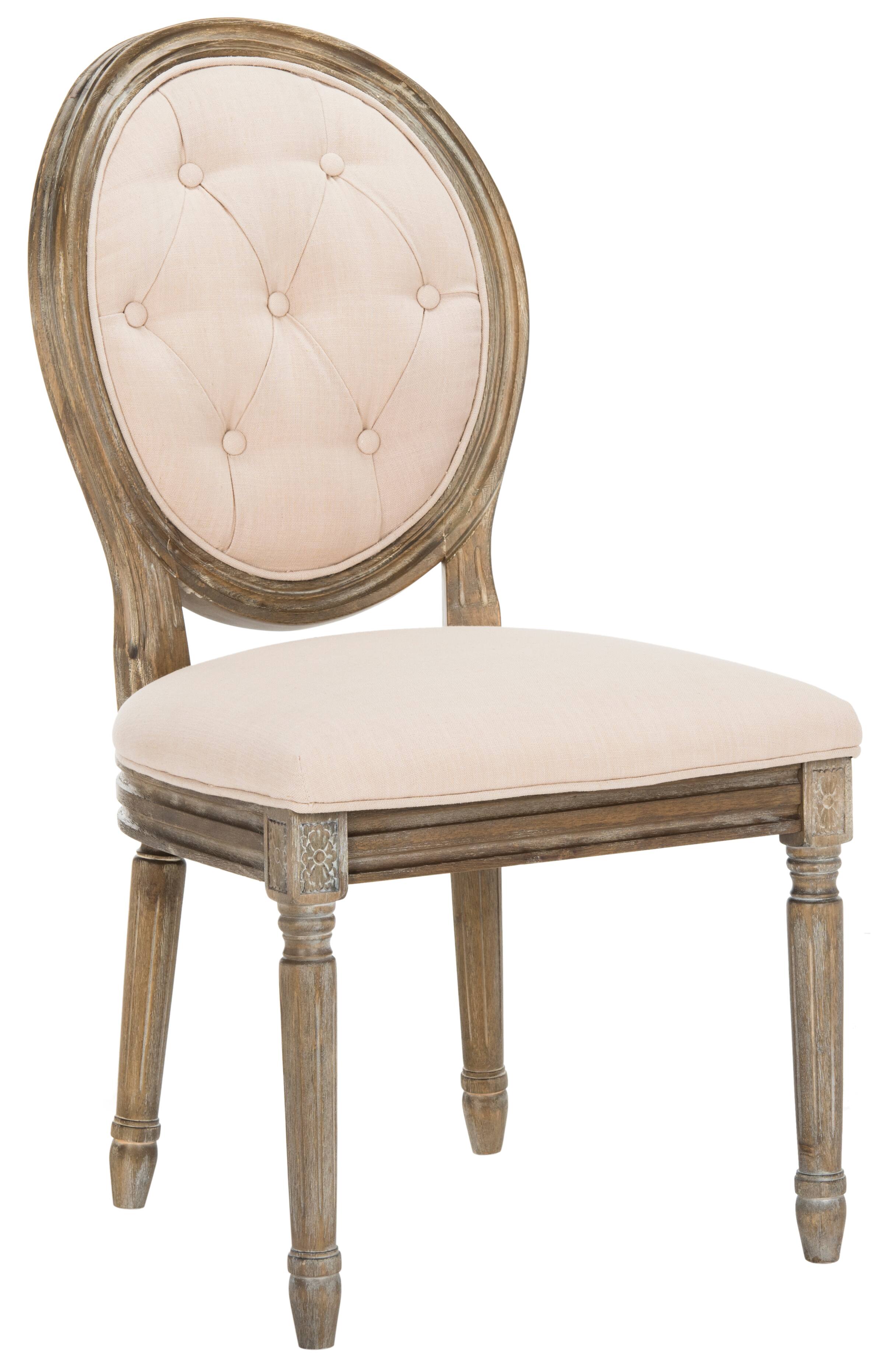 Holloway Tufted Oval Side Chair Set of 2 in Beige