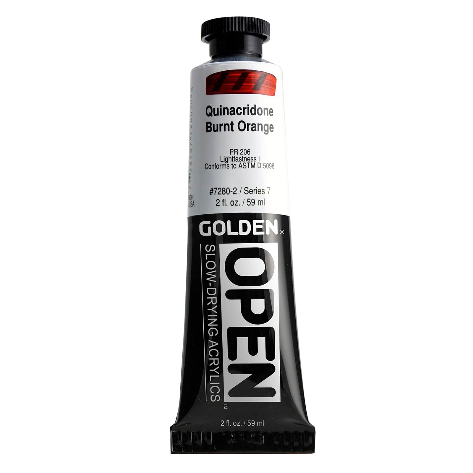 Golden OPEN Slow-Drying Acrylics, 2 oz Paint in Quinacridone Burnt Orange