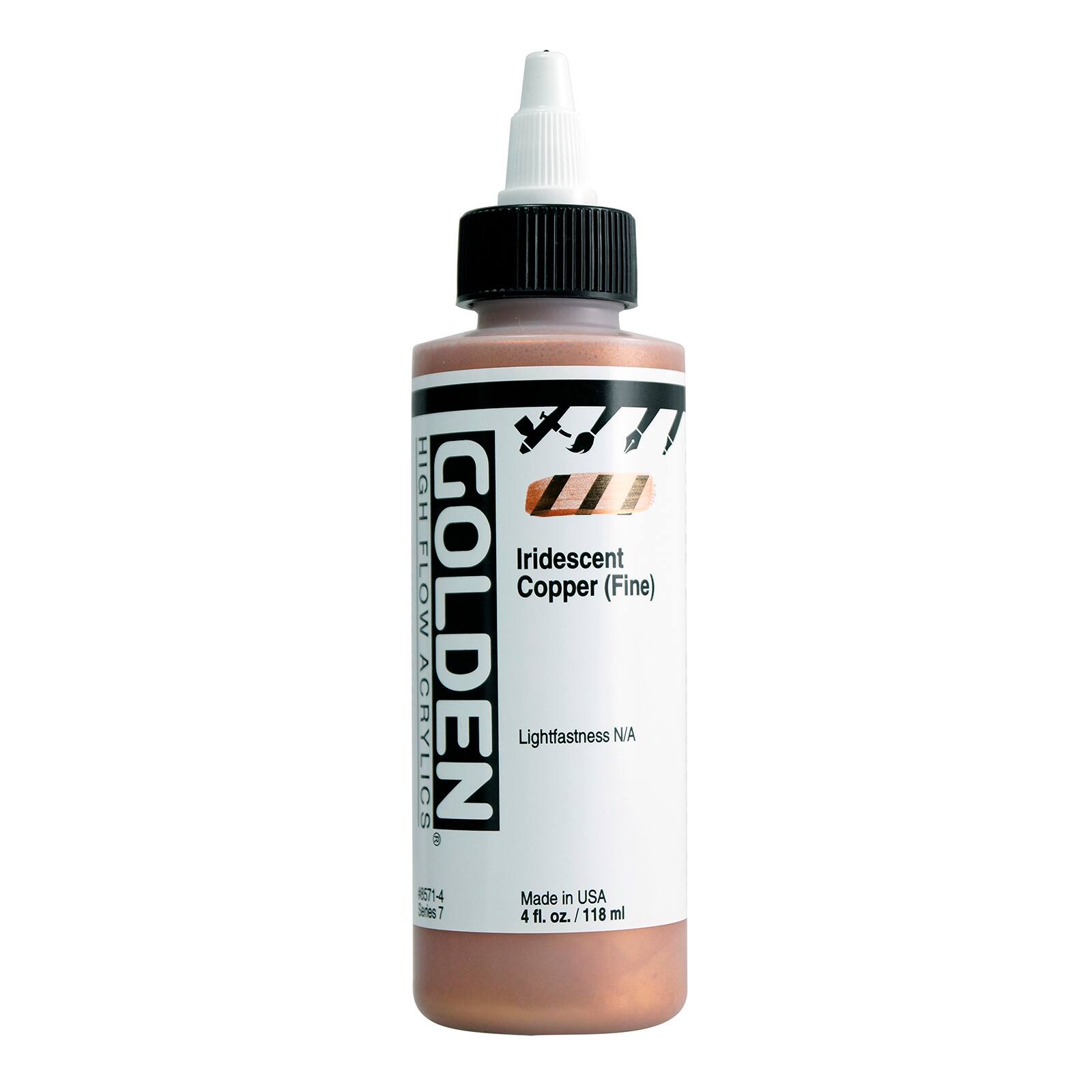 Golden High Flow Acrylics 4 oz Paint in Iridescent Copper (Fine) - D022084S - Art and Craft Paint These acrylic paints have an ink-like consistency  sku D022084S