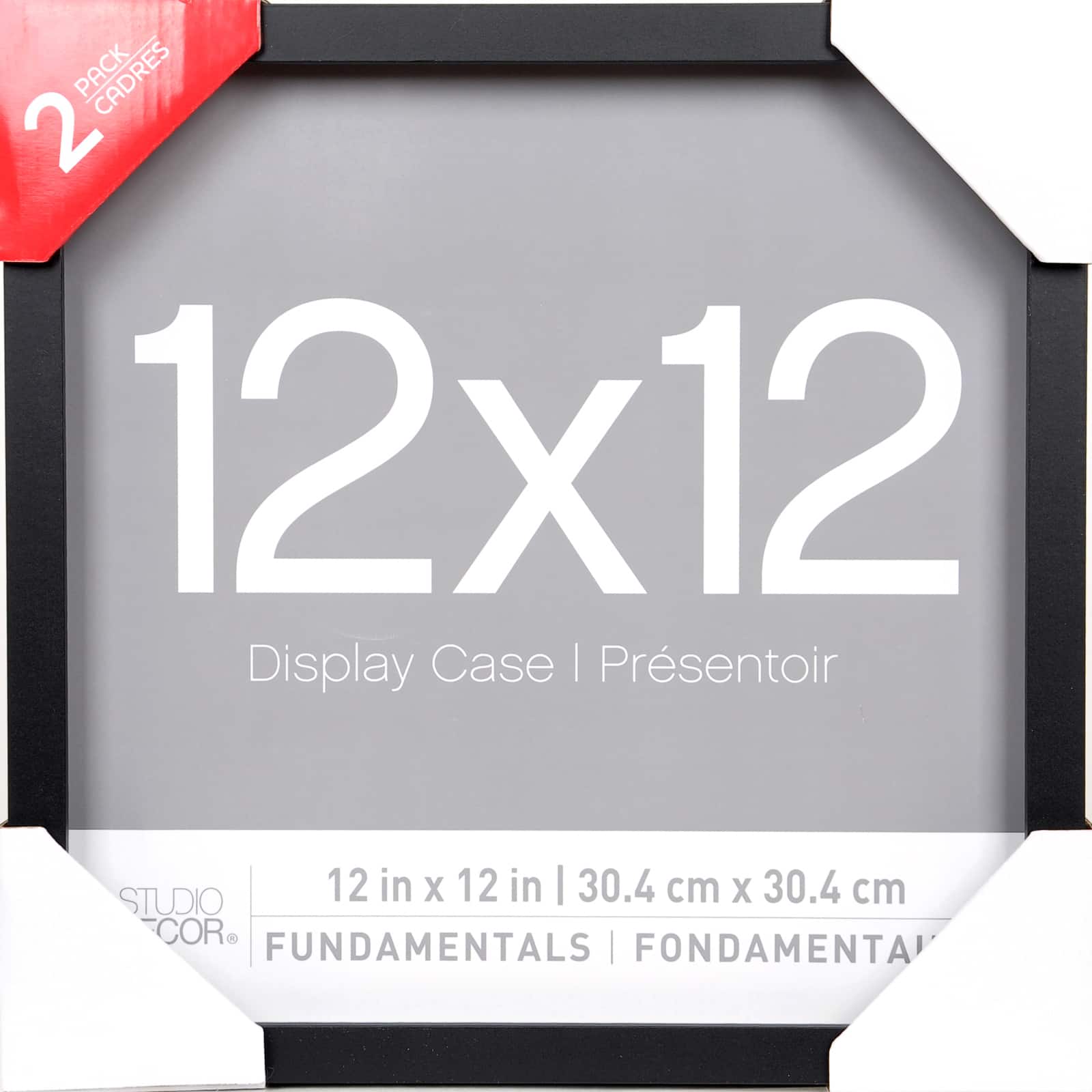 9 Packs: 2 ct. (18 total) Black Fundamentals 12&#x22; x 12&#x22; Display Case by Studio D&#xE9;cor&#xAE;