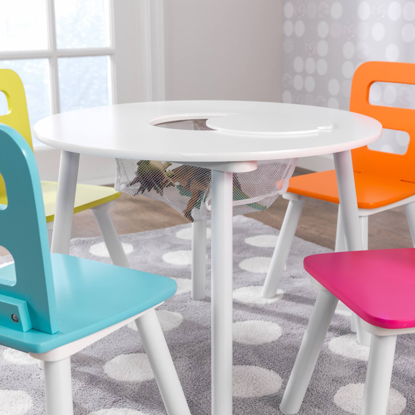 KidKraft Highlighter Round Storage Table &#x26; 4 Chair Set