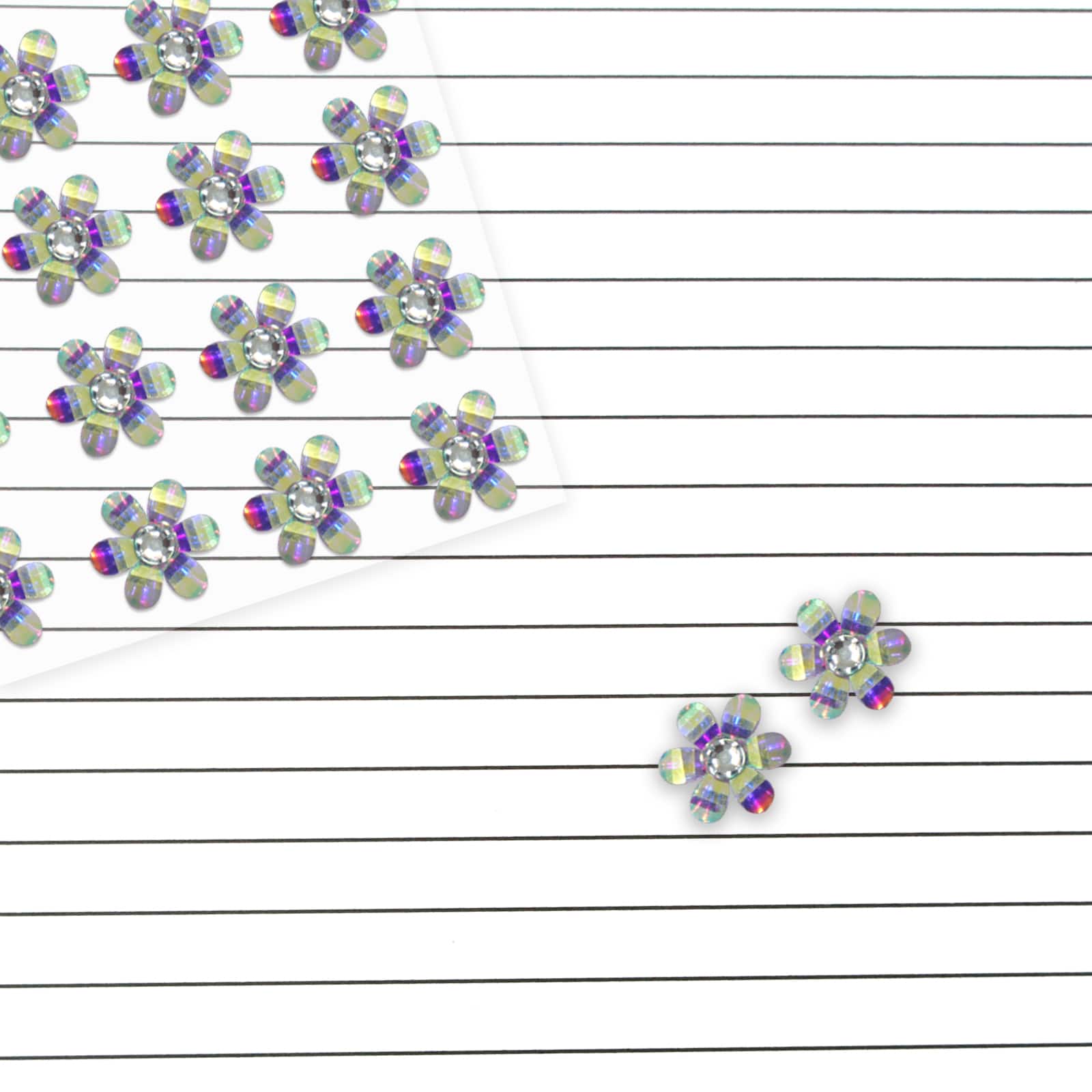 12 Packs: 20 ct. (240 total) Clear Iridescent Bling Flower Stickers by Recollections&#x2122;