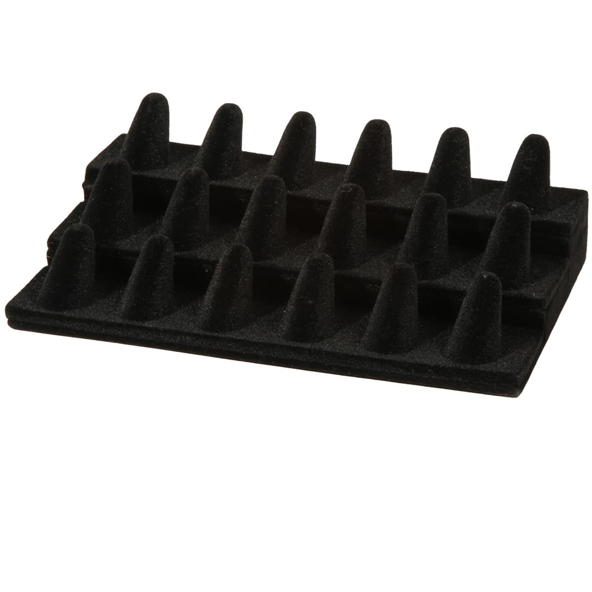 6 Pack: Black Velvet 3-Tier Ring Peg Display by Bead Landing™
