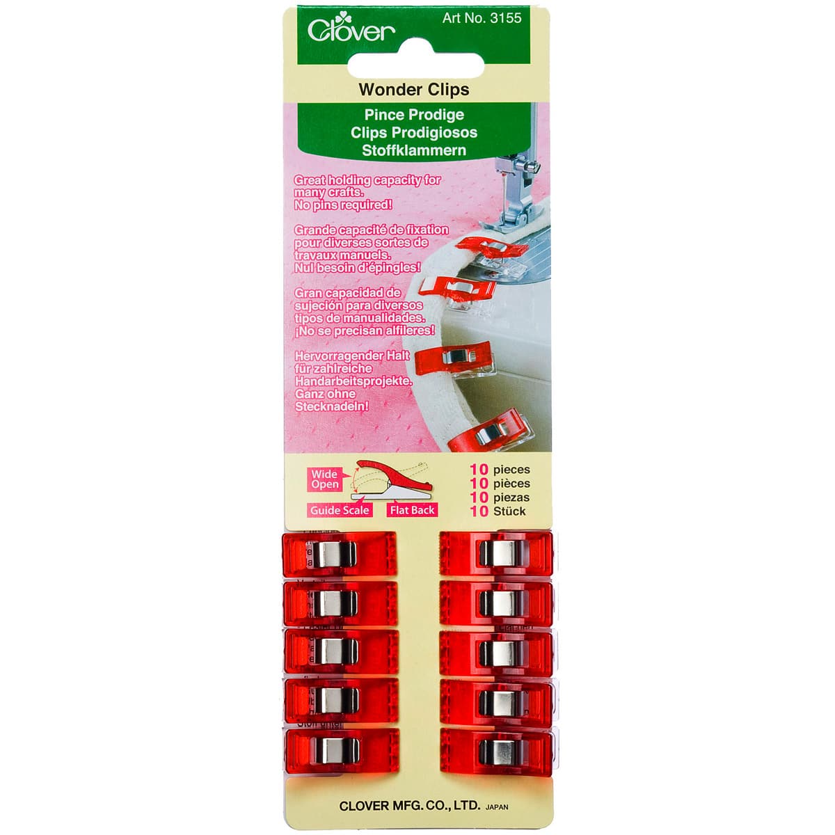 Clover Wonder Clips in Assorted Colors, 50 ct. - The Confident Stitch