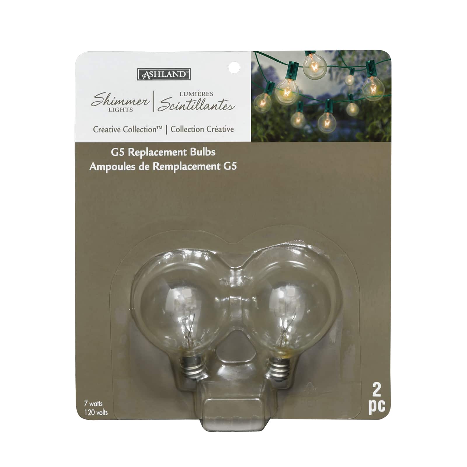 16 Packs: 2 ct. (32 total) Creative Collection&#x2122; Shimmer Lights Globe Replacement G5 Bulbs by Ashland&#x2122;