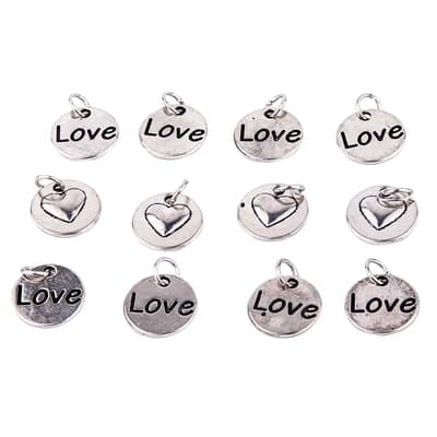 Reverse Heart Rhodium Charms by Bead Landing™ image