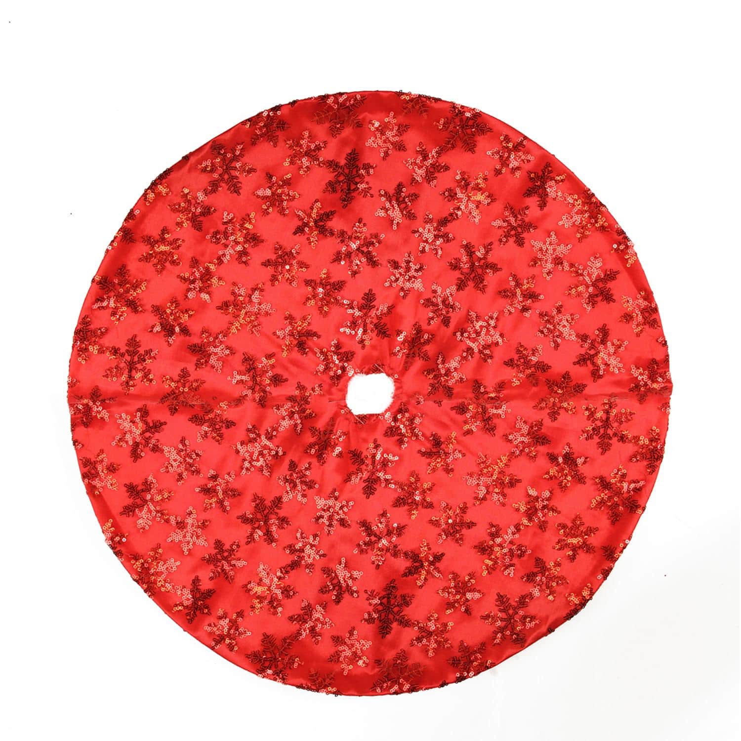 20" Red Sequin Snowflake Mini Tree Skirt
