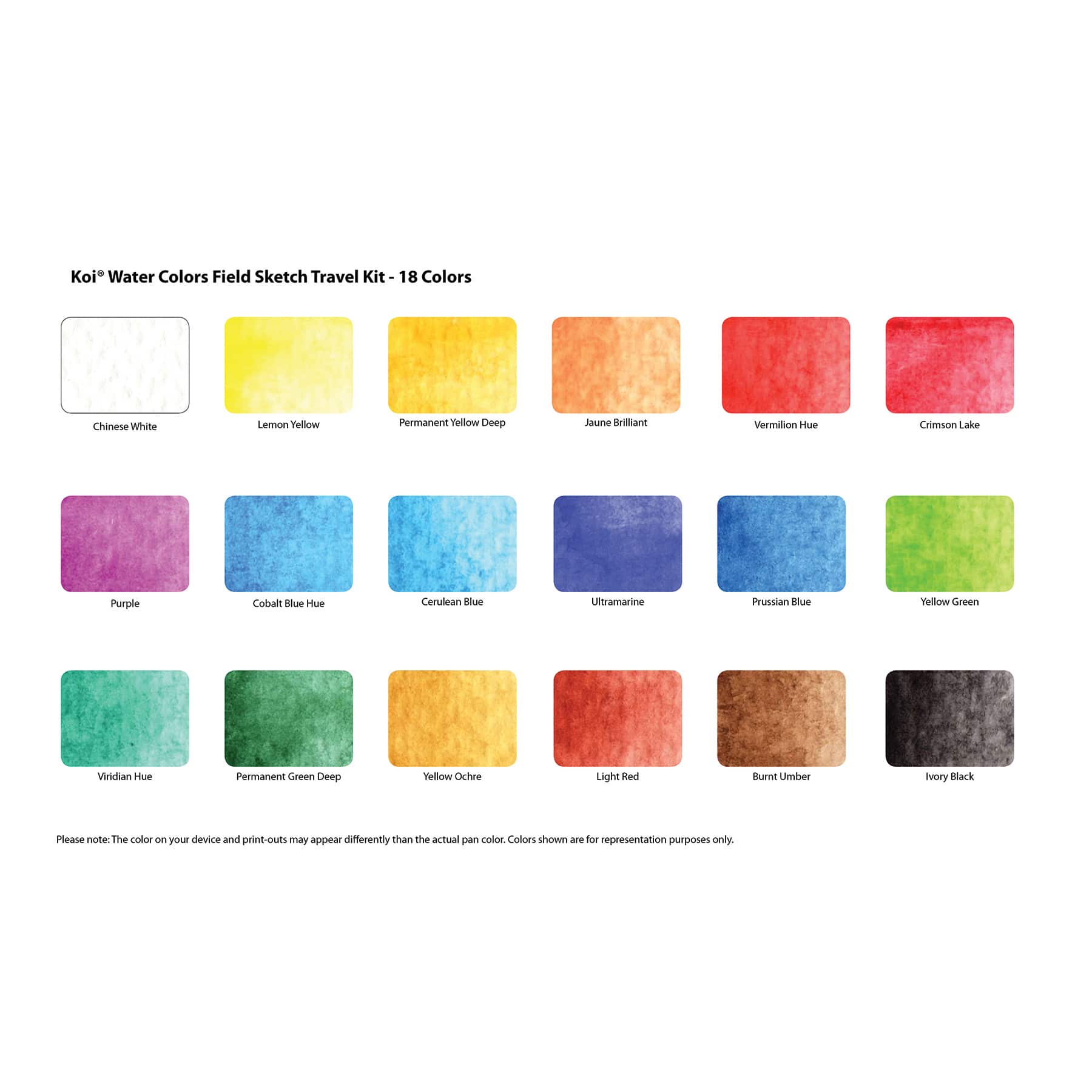 Koi Water Colors&#x2122; Pocket Field Sketch Box, 18 Colors