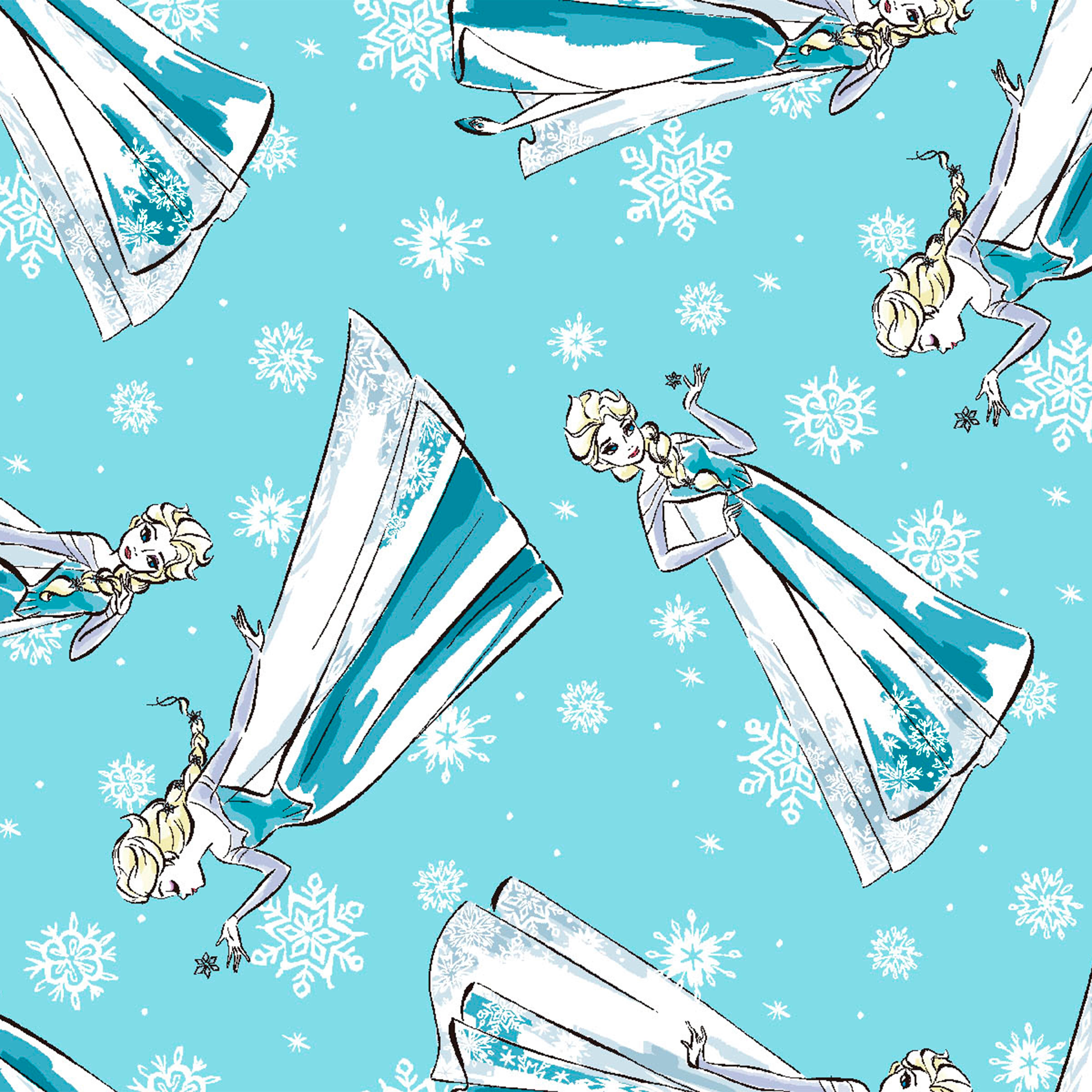 Disney® Sketch Elsa Blue Quilting Cotton Fabric