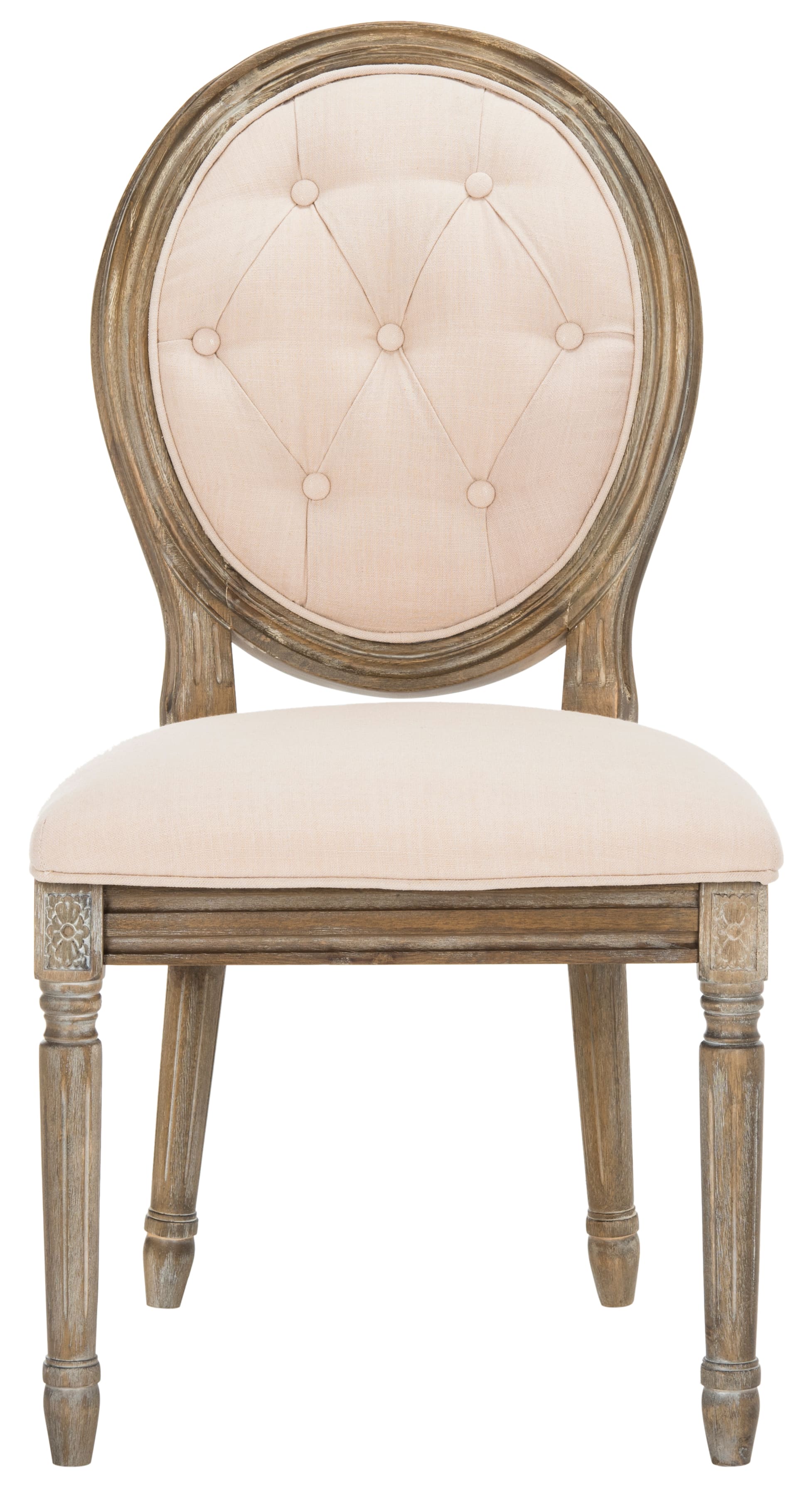 Holloway Tufted Oval Side Chair Set of 2 in Beige