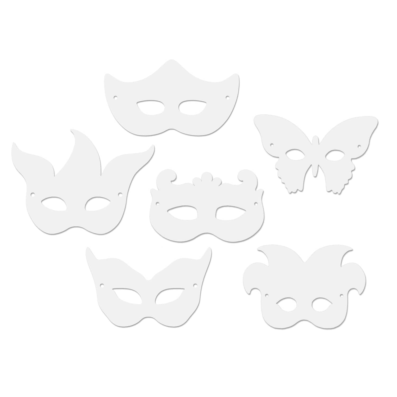 Paper Mardi Gras Masks, 6 Packs
