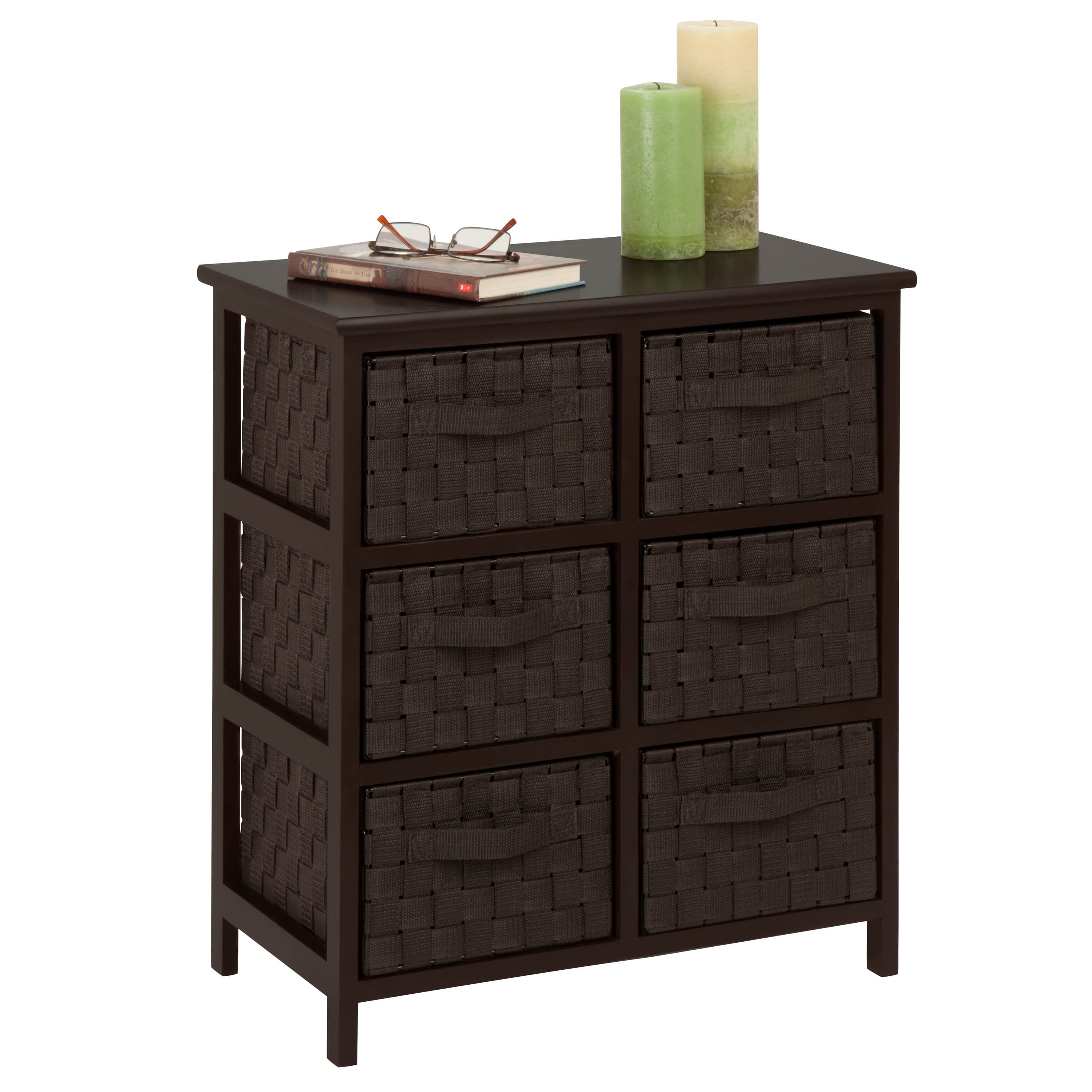 6 Pack: Honey Can Do Black 6 Drawer Woven Strap Storage Chest