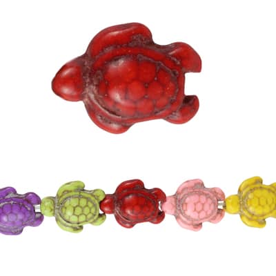 Multicolor Howlite Turtle Beads, 18mm by Bead Landing™ image