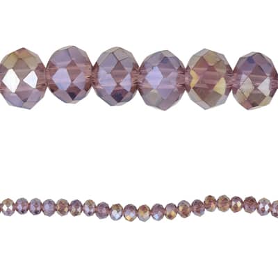 Amethyst Rondelle Glass Beads, 6mm by Bead Landing™ image