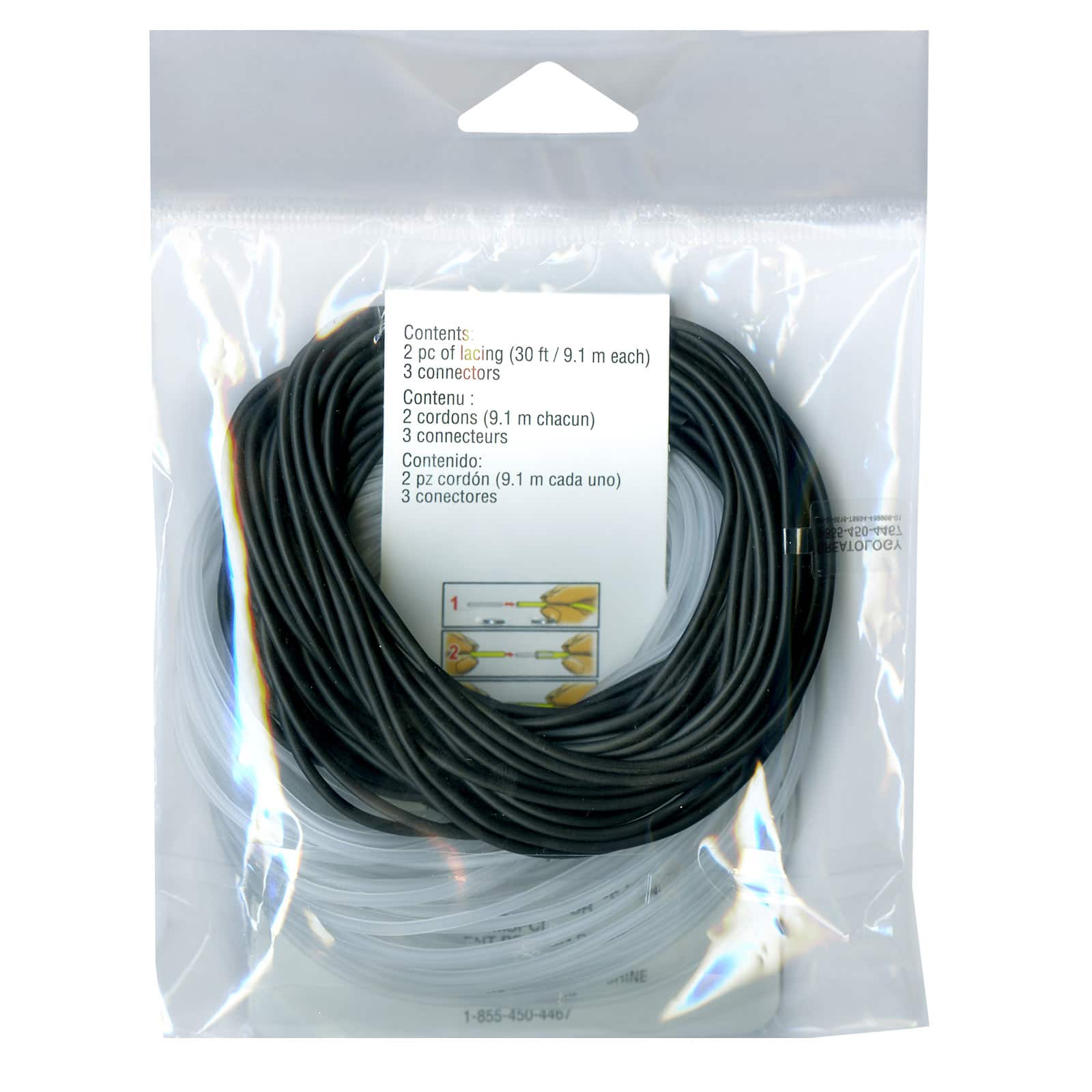 Black & Frost Pony Bead Lacing By Creatology™