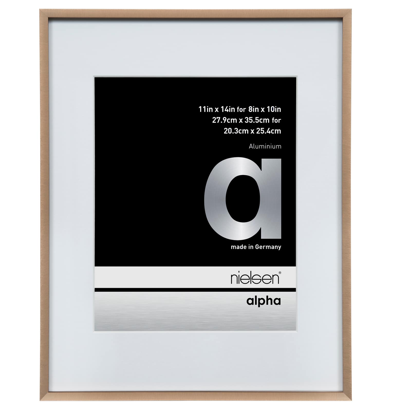 Nielsen&#xAE; Alpha Brushed Bronze Aluminum Matted Frame