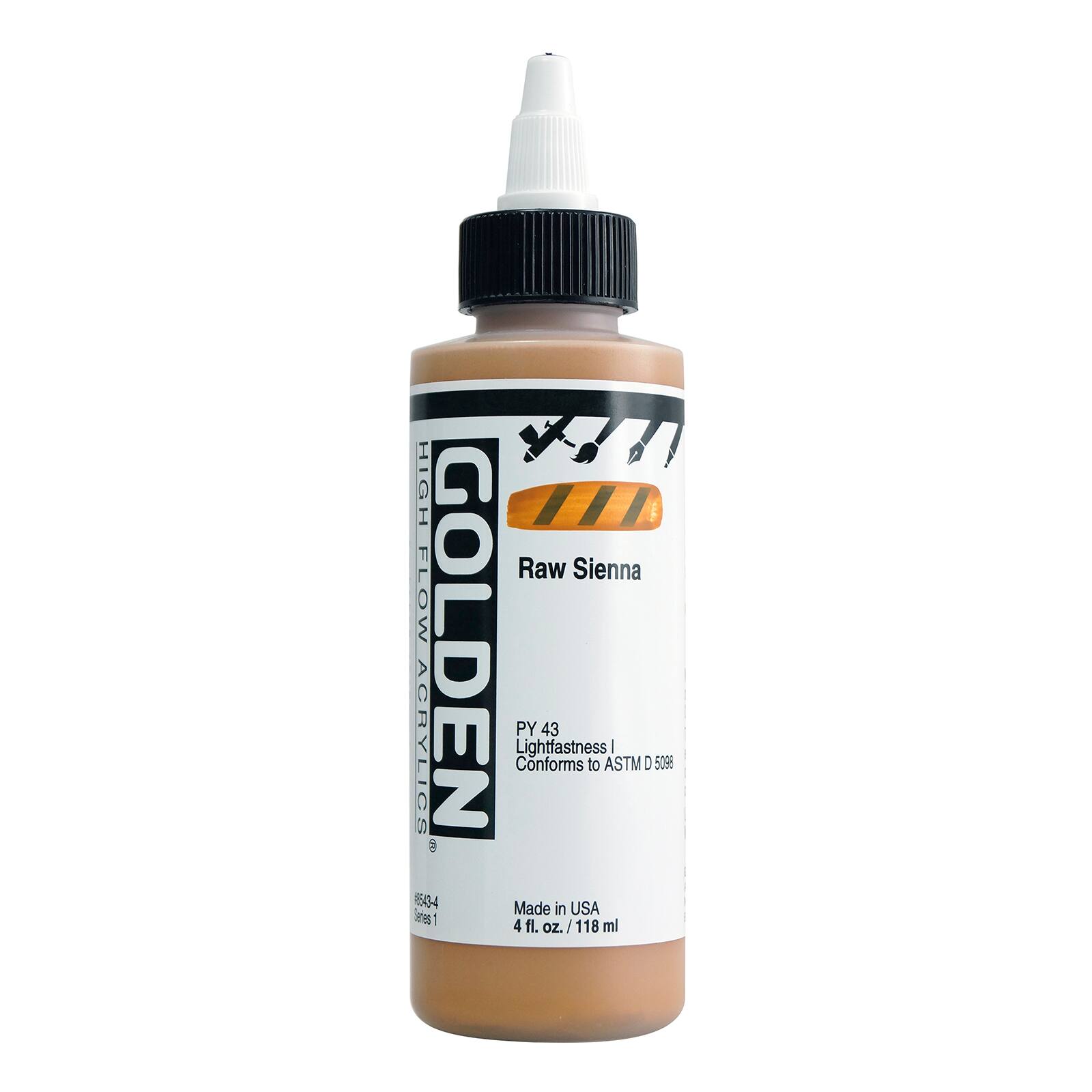 Golden High Flow Acrylics 4 oz Paint in Raw Sienna