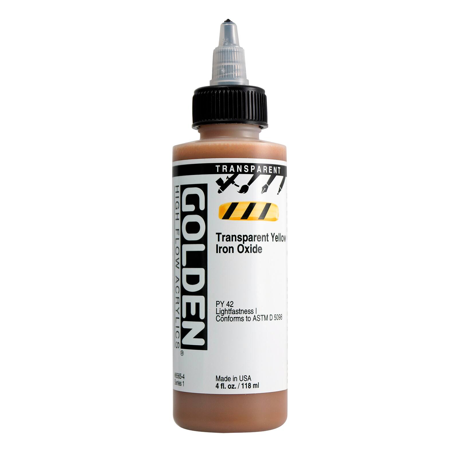 Golden High Flow Acrylics 4 oz Paint in Transparent Yellow Iron Oxide