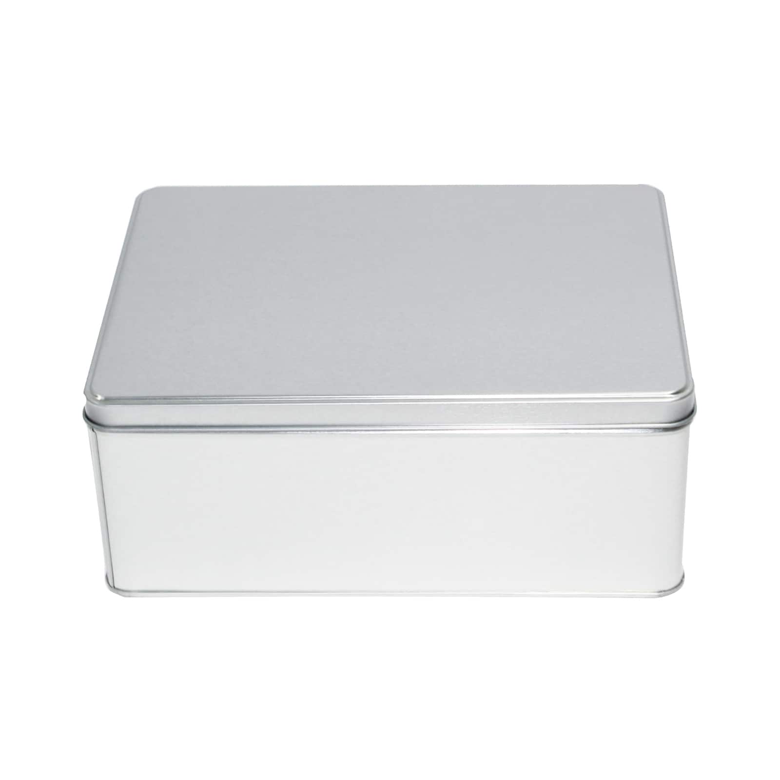 Medium Square Silver Tin Container By Celebrate It™