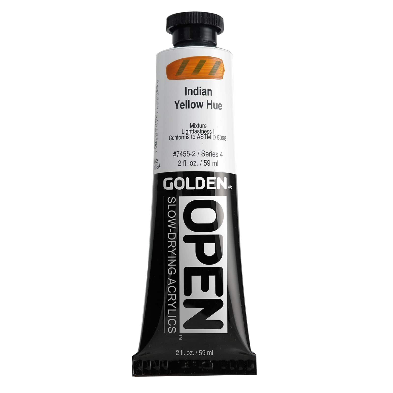 Golden OPEN Slow-Drying Acrylics, 2 oz Paint in Indian Yellow Hue