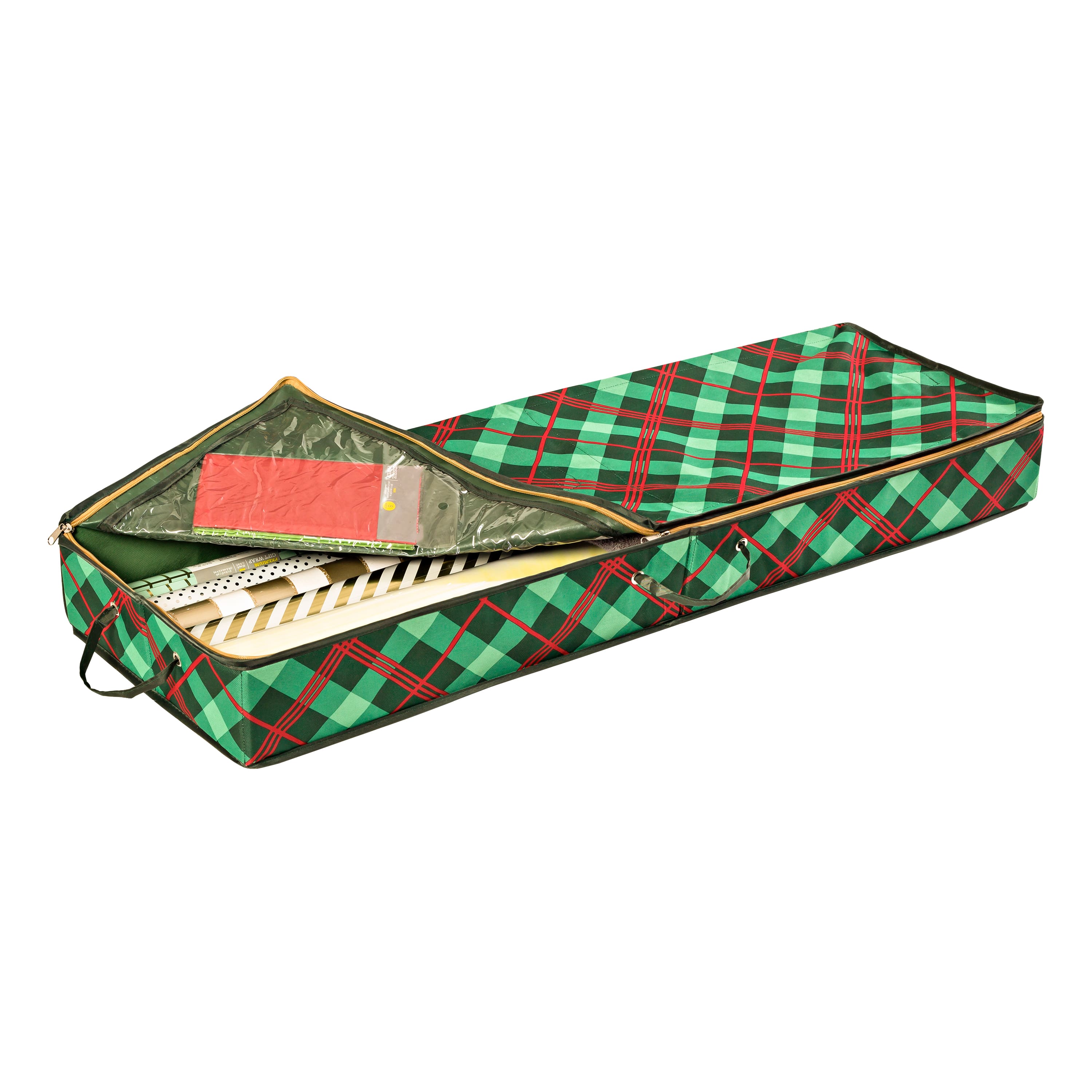 Honey Can Do Very Merry Plaid Wrapping Paper Organizer