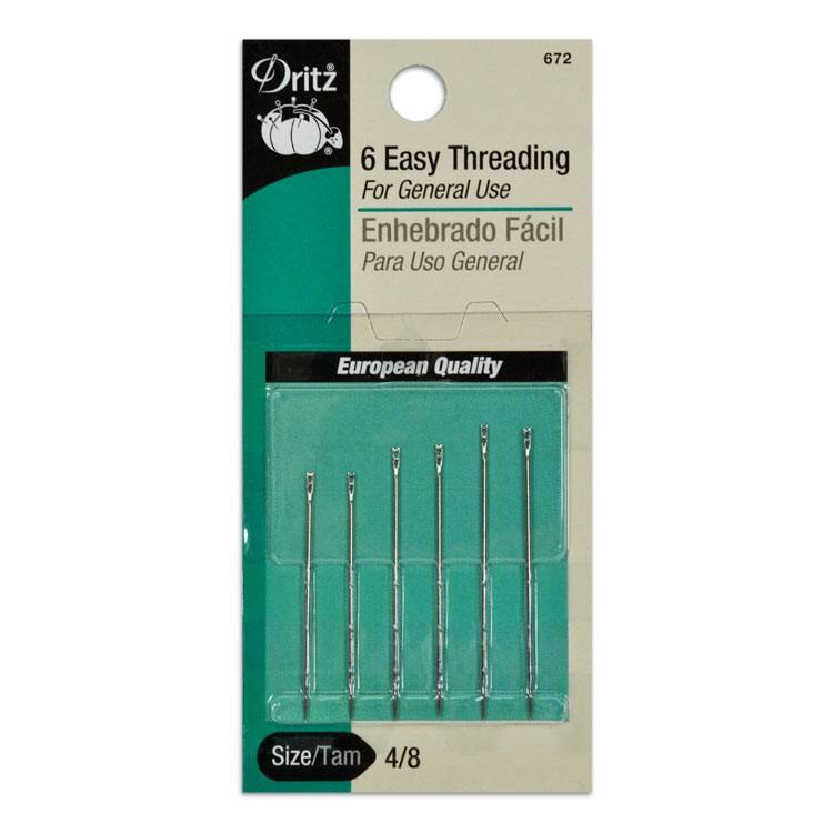 6 Easy Threading Hand Needles - Size 4/8