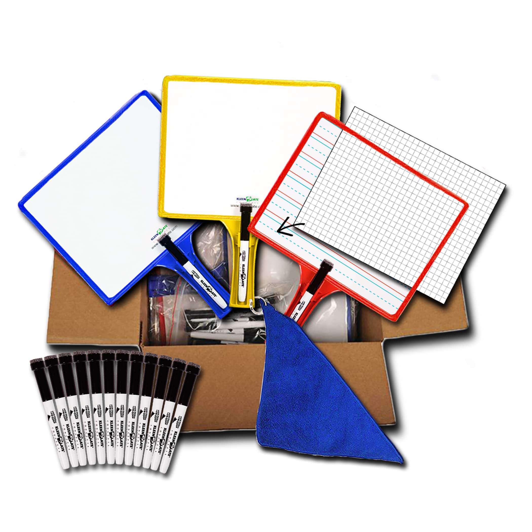 KleenSlate Dry Erase Paddles 24pk Rectangular Classroom Set 5132 for sale online 