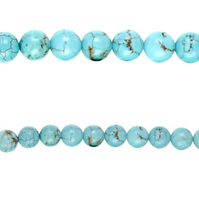 Turquoise Dyed Howlite Round Beads, 8mm by Bead Landing™ image
